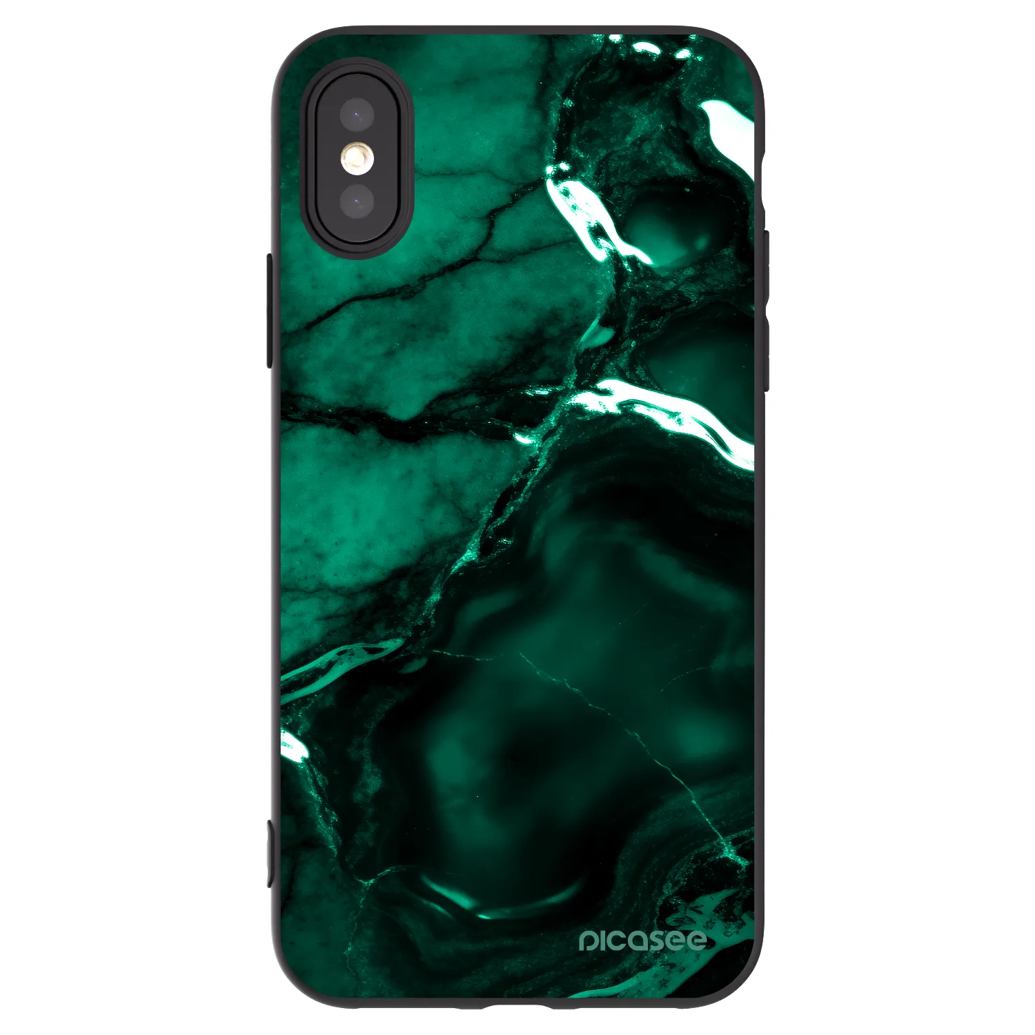 Picasee silikonski črni ovitek za Apple iPhone X/XS - Dark emerald
