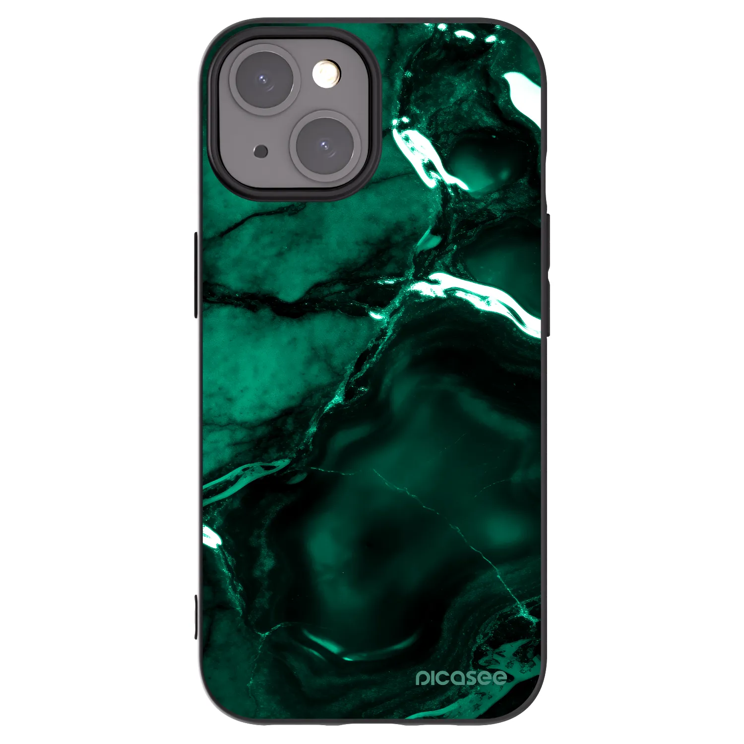 Picasee silikonski črni ovitek za Apple iPhone 15 - Dark emerald