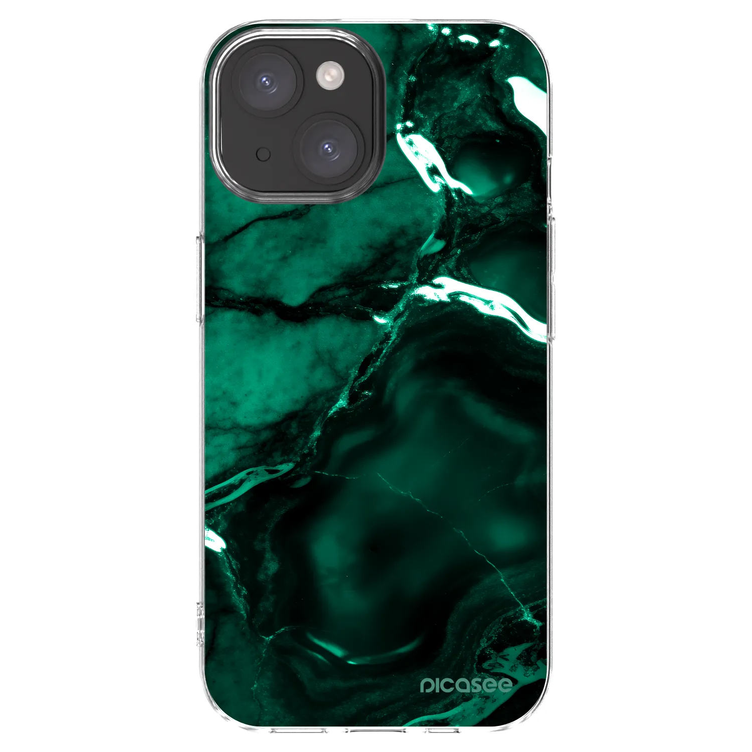 Picasee silikonski prozorni ovitek za Apple iPhone 15 - Dark emerald