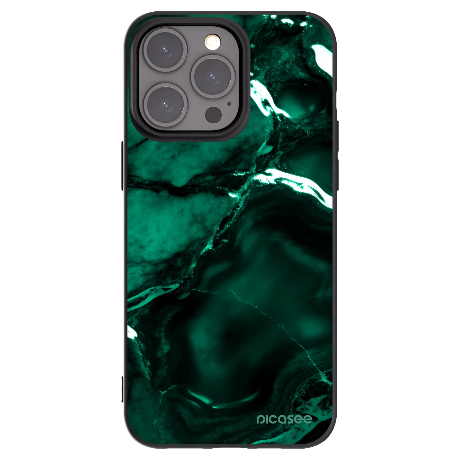 Picasee silikonski črni ovitek za Apple iPhone 15 Pro Max - Dark emerald