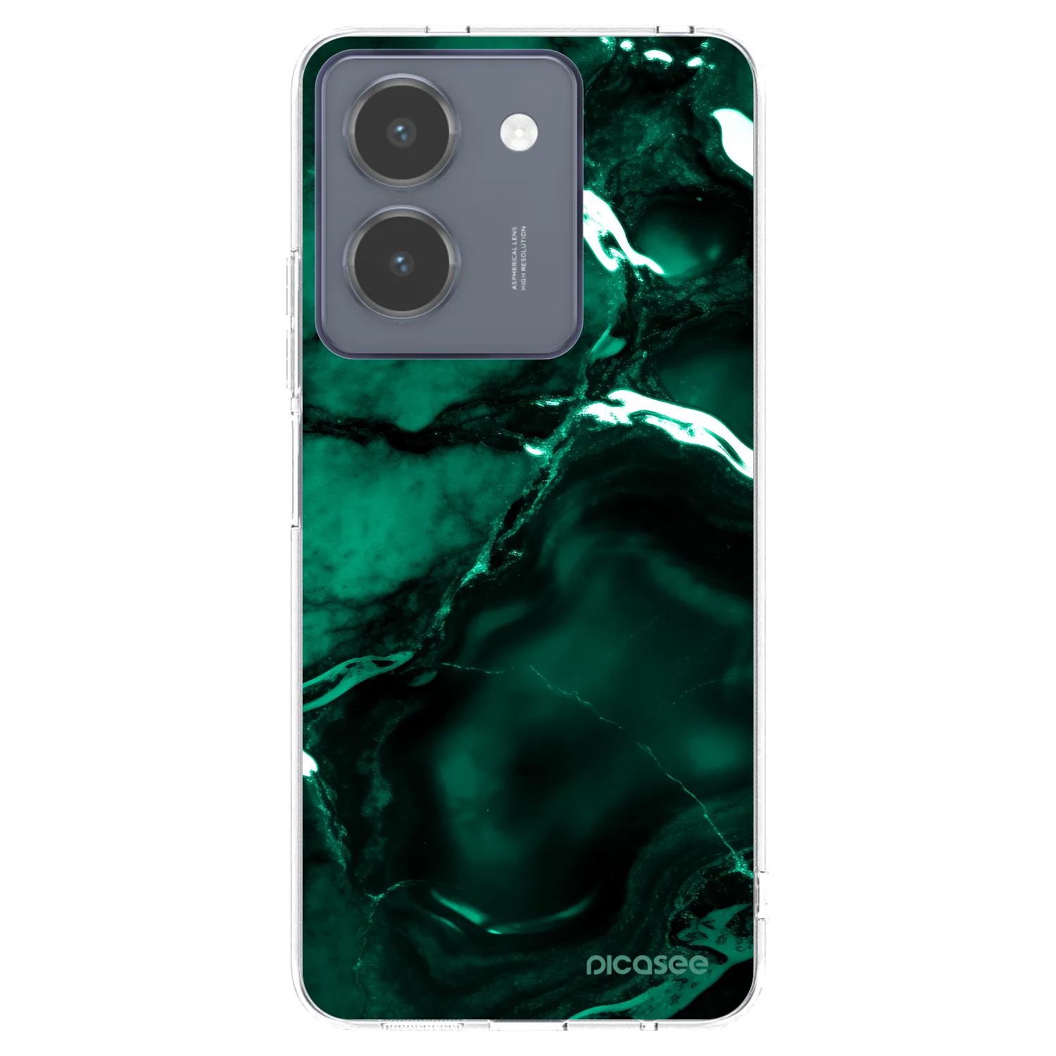 Picasee silikonski prozorni ovitek za Vivo Y36 4G - Dark emerald