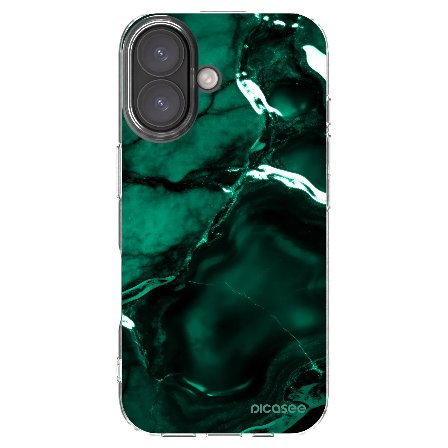 Picasee silikonski prozorni ovitek za Apple iPhone 16 - Dark emerald