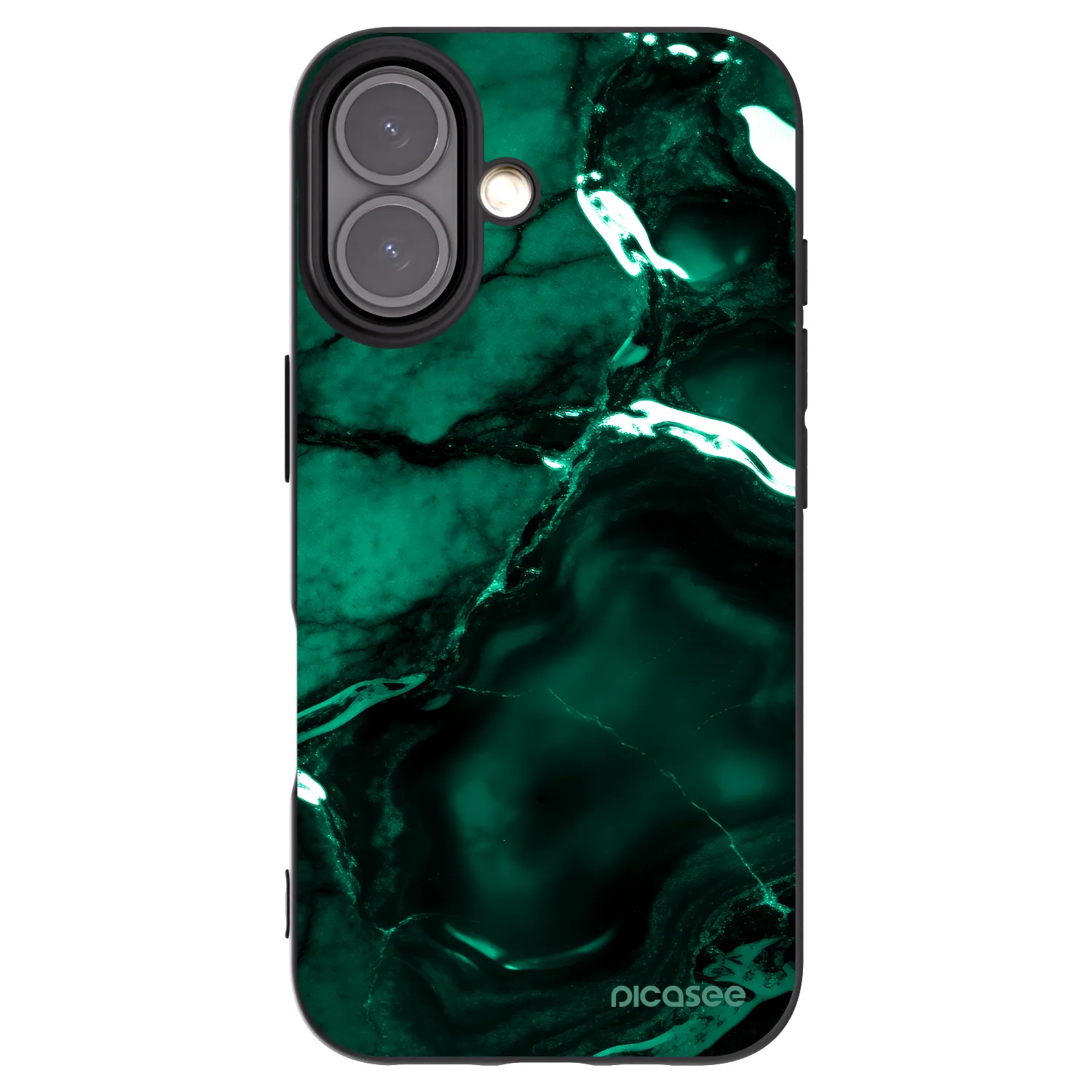 Picasee silikonski črni ovitek za Apple iPhone 16 - Dark emerald