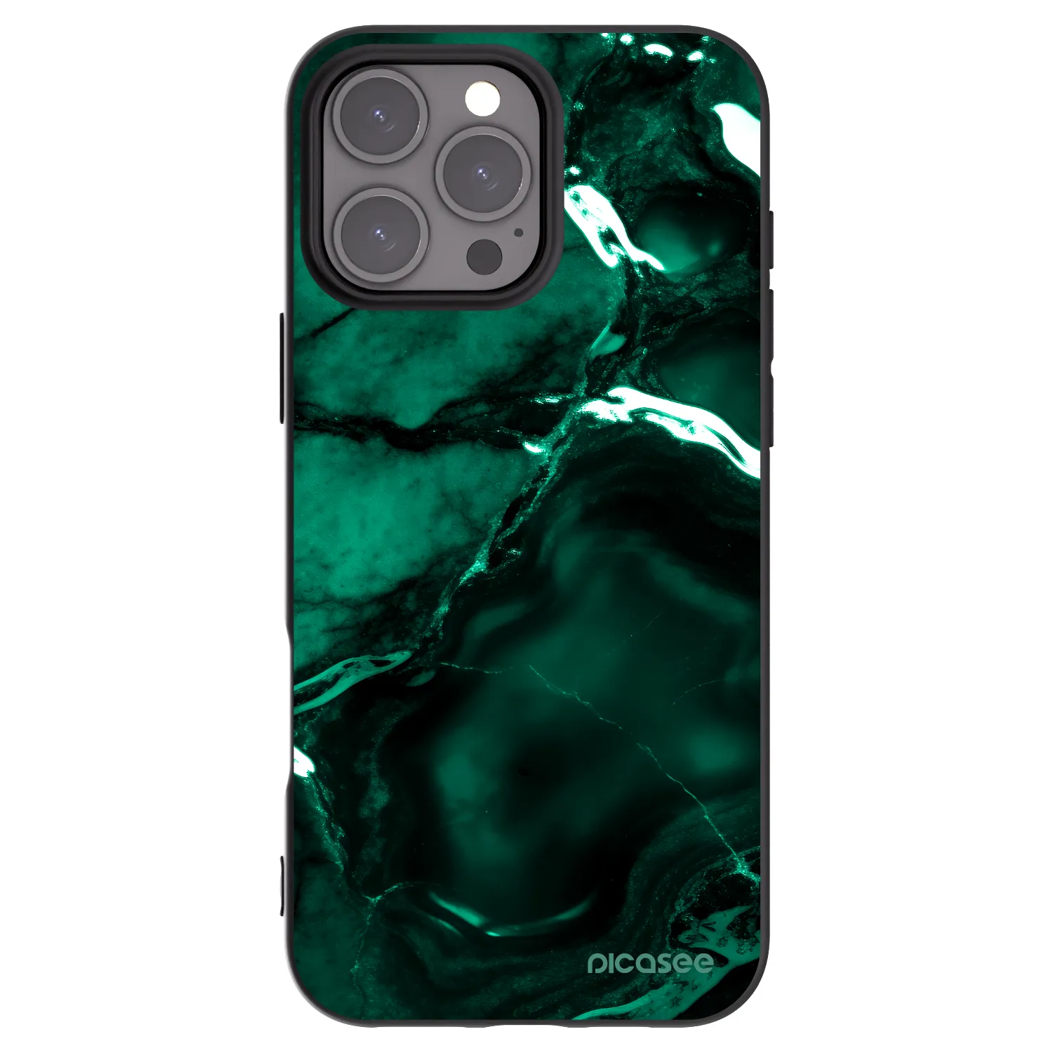 Picasee silikonski črni ovitek za Apple iPhone 16 Pro Max - Dark emerald
