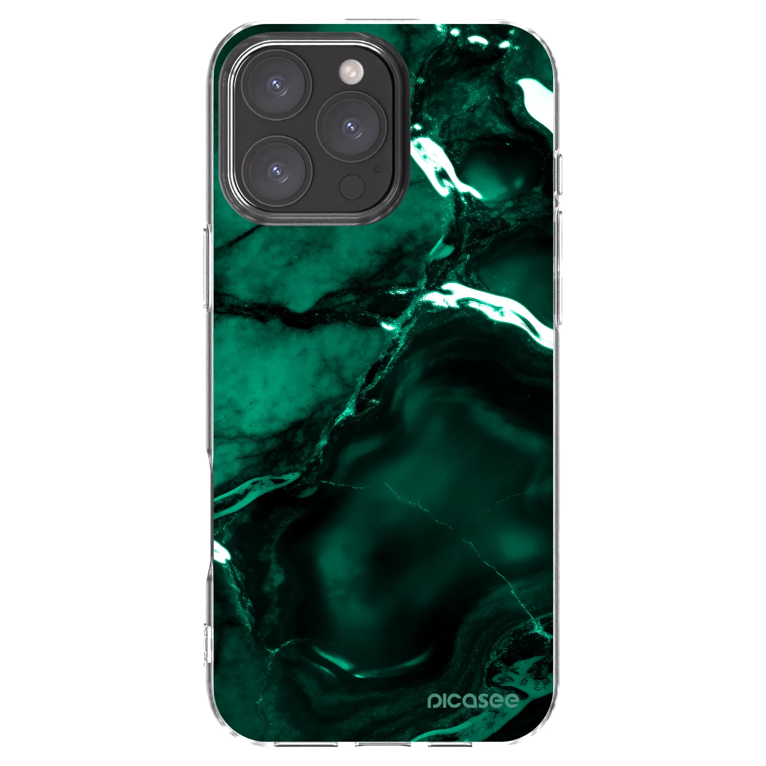Picasee silikonski prozorni ovitek za Apple iPhone 16 Pro Max - Dark emerald