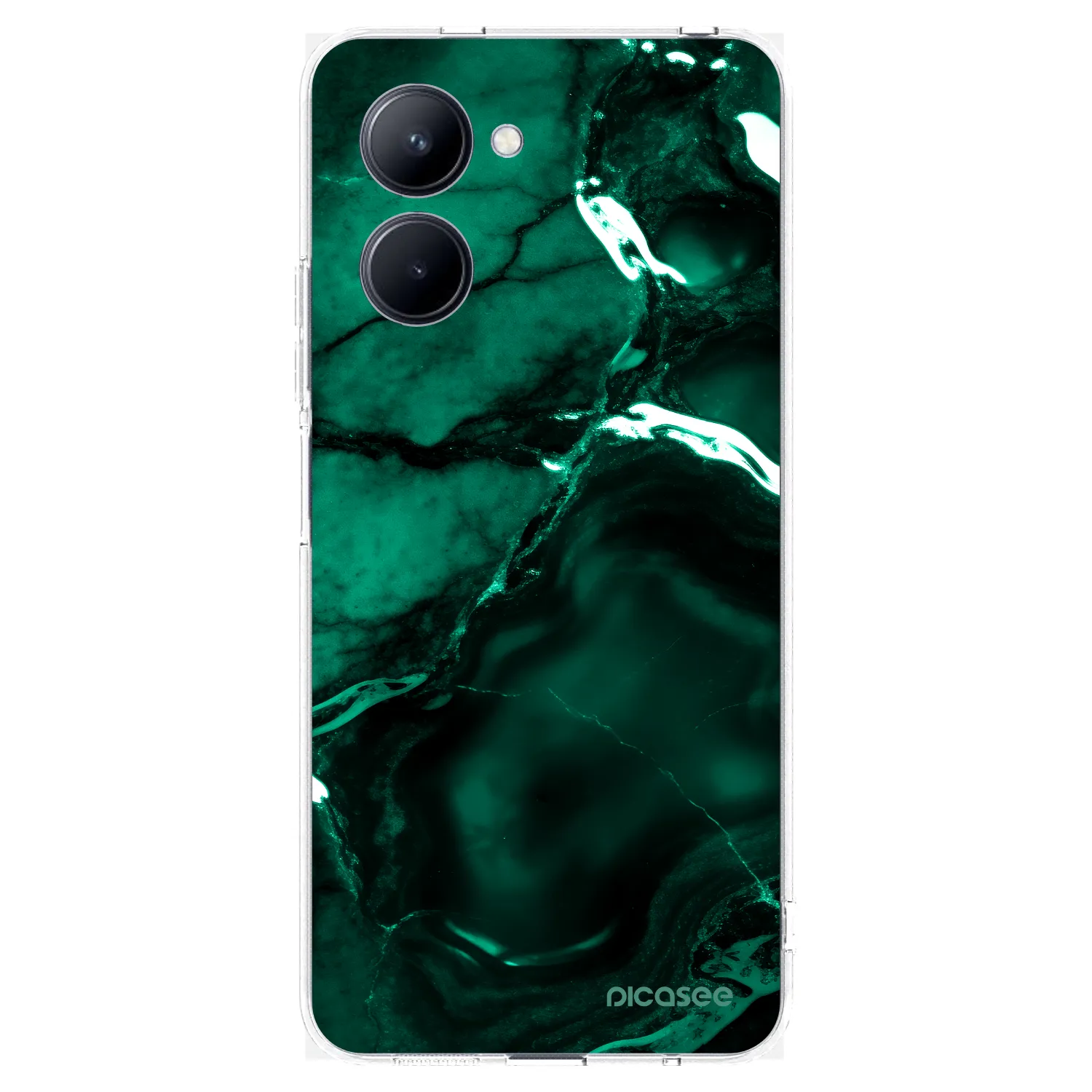 Picasee silikonski prozorni ovitek za Realme C33 (2023) - Dark emerald