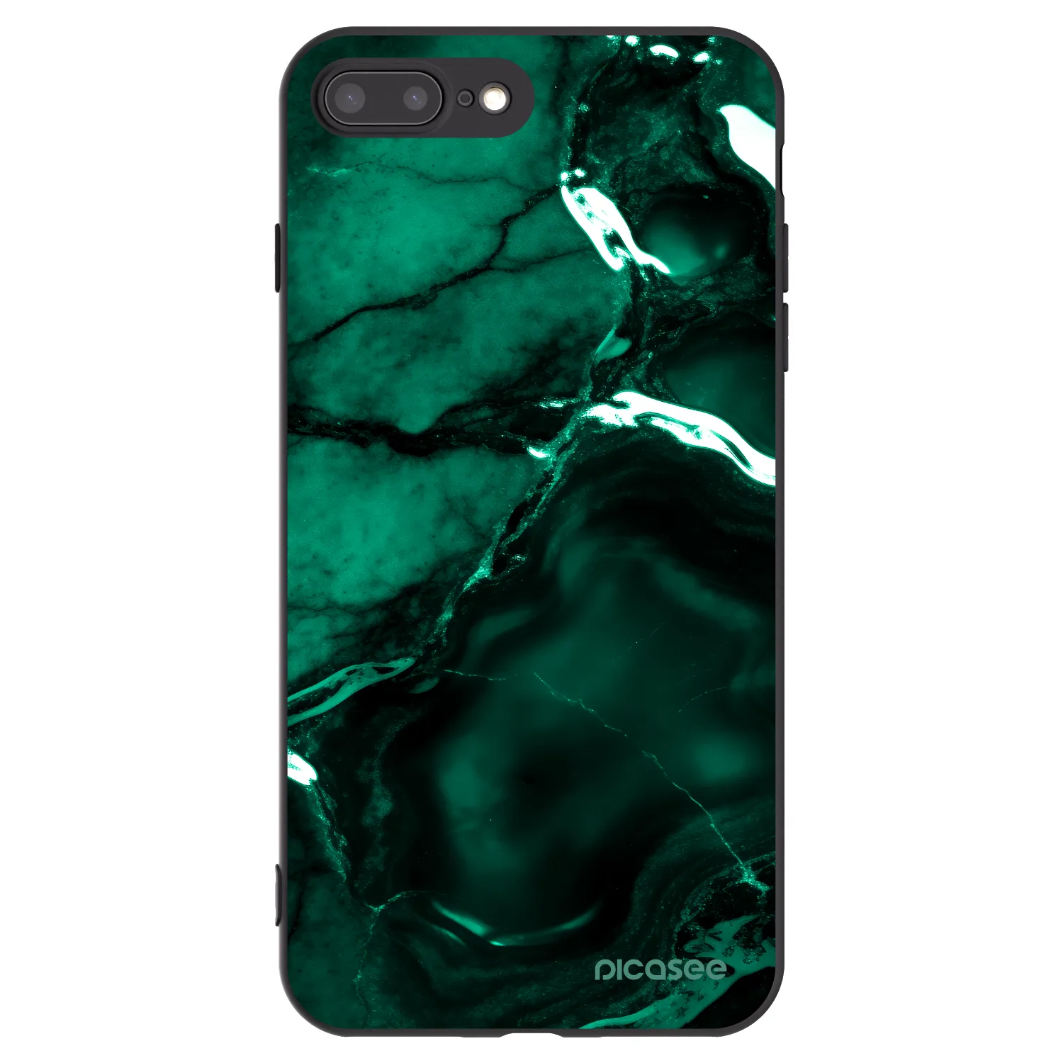 Picasee silikonski črni ovitek za Apple iPhone 7 Plus - Dark emerald