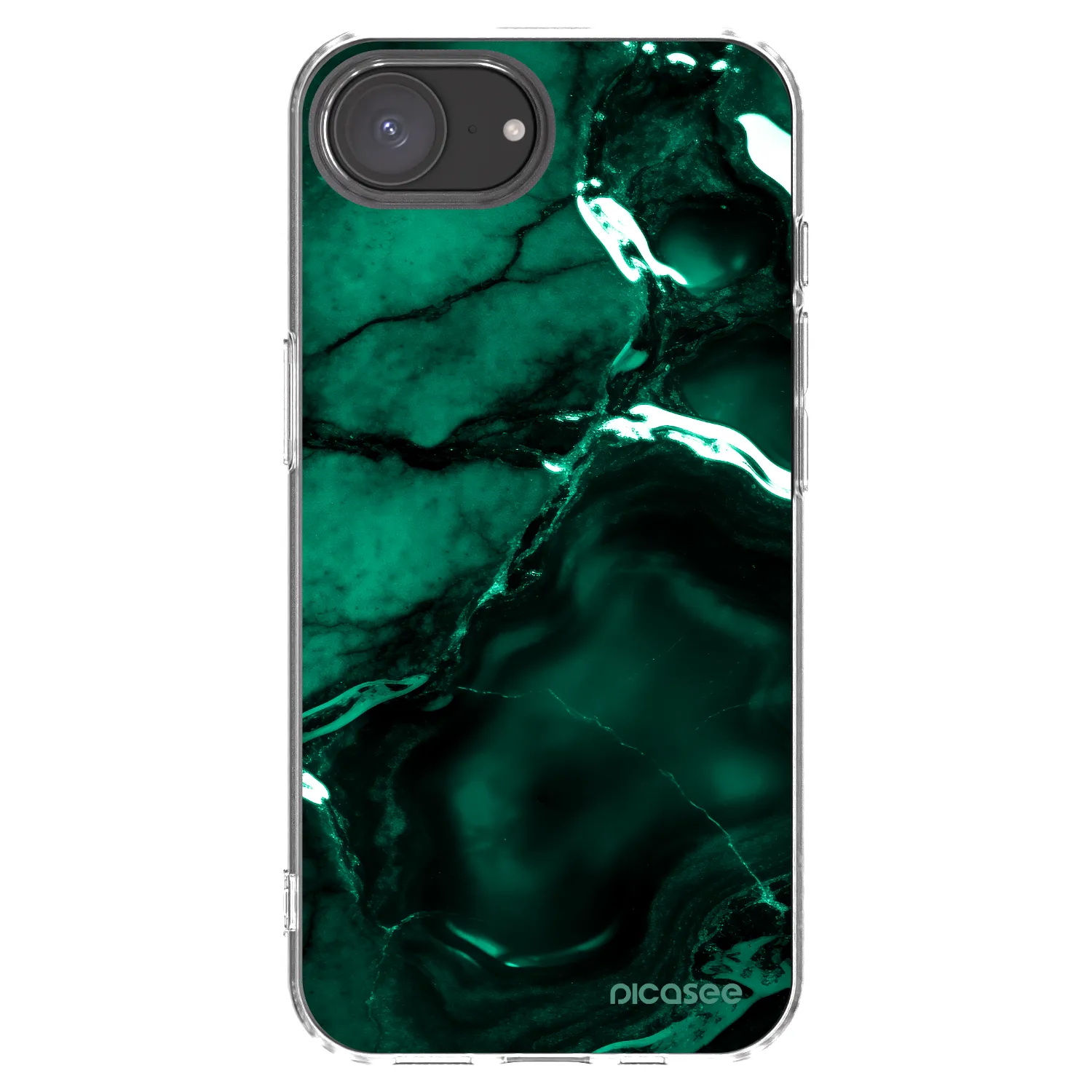 Picasee silikonski prozorni ovitek za Apple iPhone 16e - Dark emerald