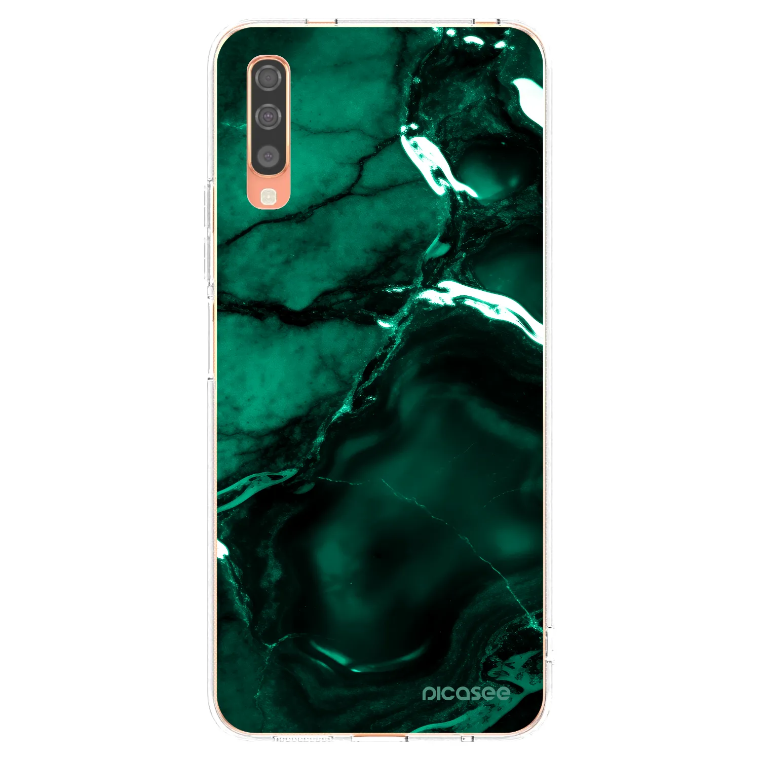 Picasee silikonski prozorni ovitek za Samsung Galaxy A70 A705F - Dark emerald
