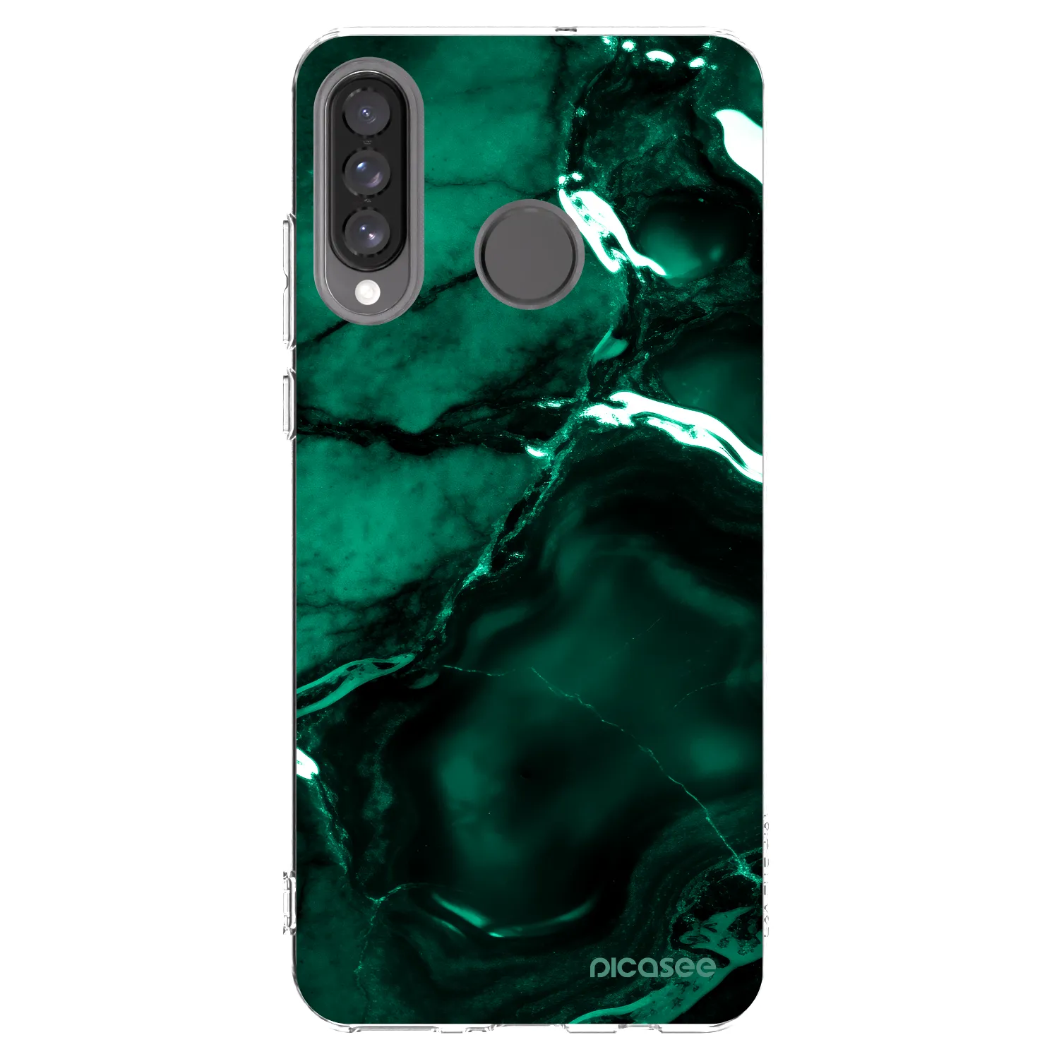 Picasee silikonski prozorni ovitek za Huawei P30 Lite - Dark emerald