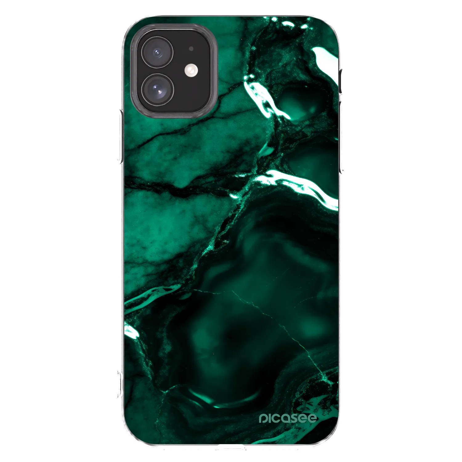 Picasee silikonski prozorni ovitek za Apple iPhone 11 - Dark emerald