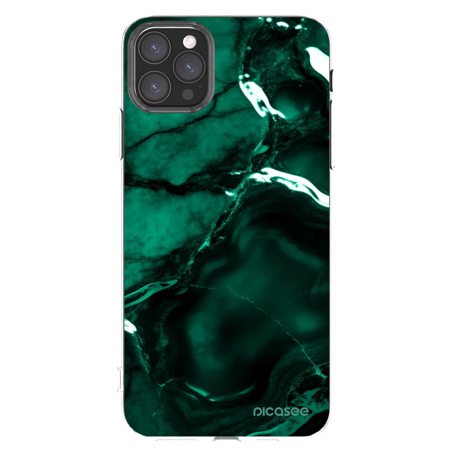 Picasee silikonski prozorni ovitek za Apple iPhone 11 Pro Max - Dark emerald