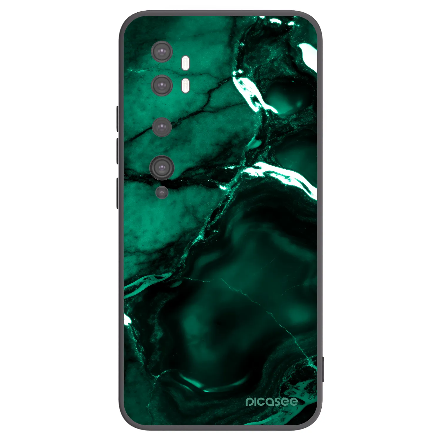 Picasee silikonski črni ovitek za Xiaomi Mi Note 10 (Pro) - Dark emerald