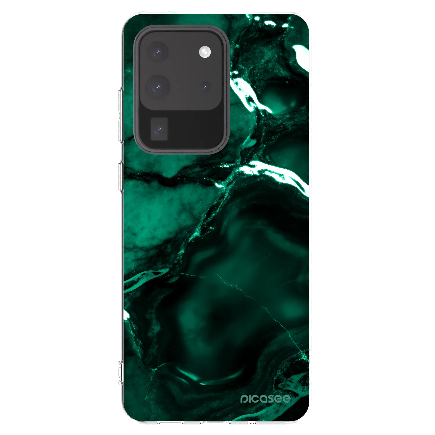 Picasee silikonski prozorni ovitek za Samsung Galaxy S20 Ultra 5G G988F - Dark emerald