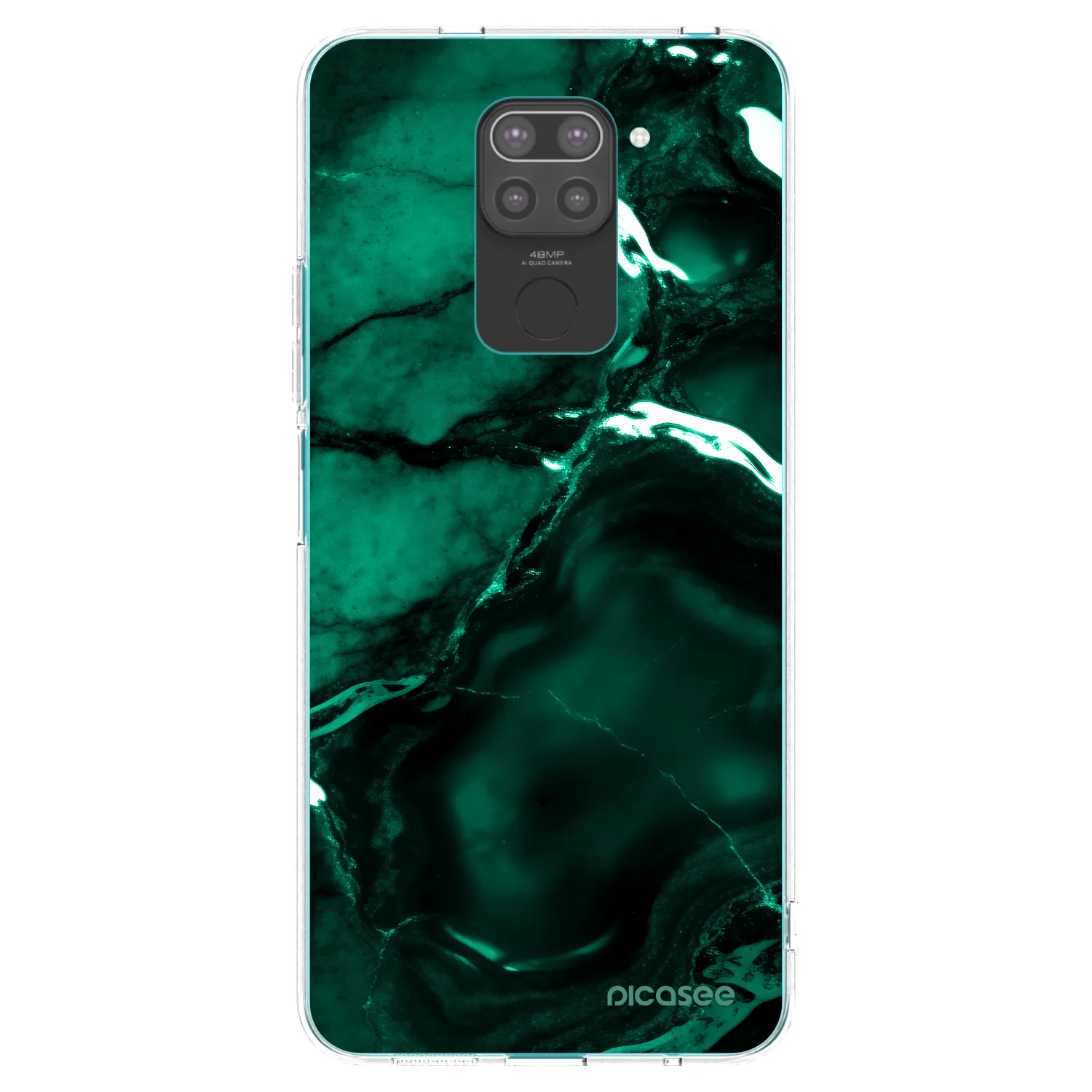 Picasee silikonski črni ovitek za Xiaomi Redmi Note 9 - Dark emerald