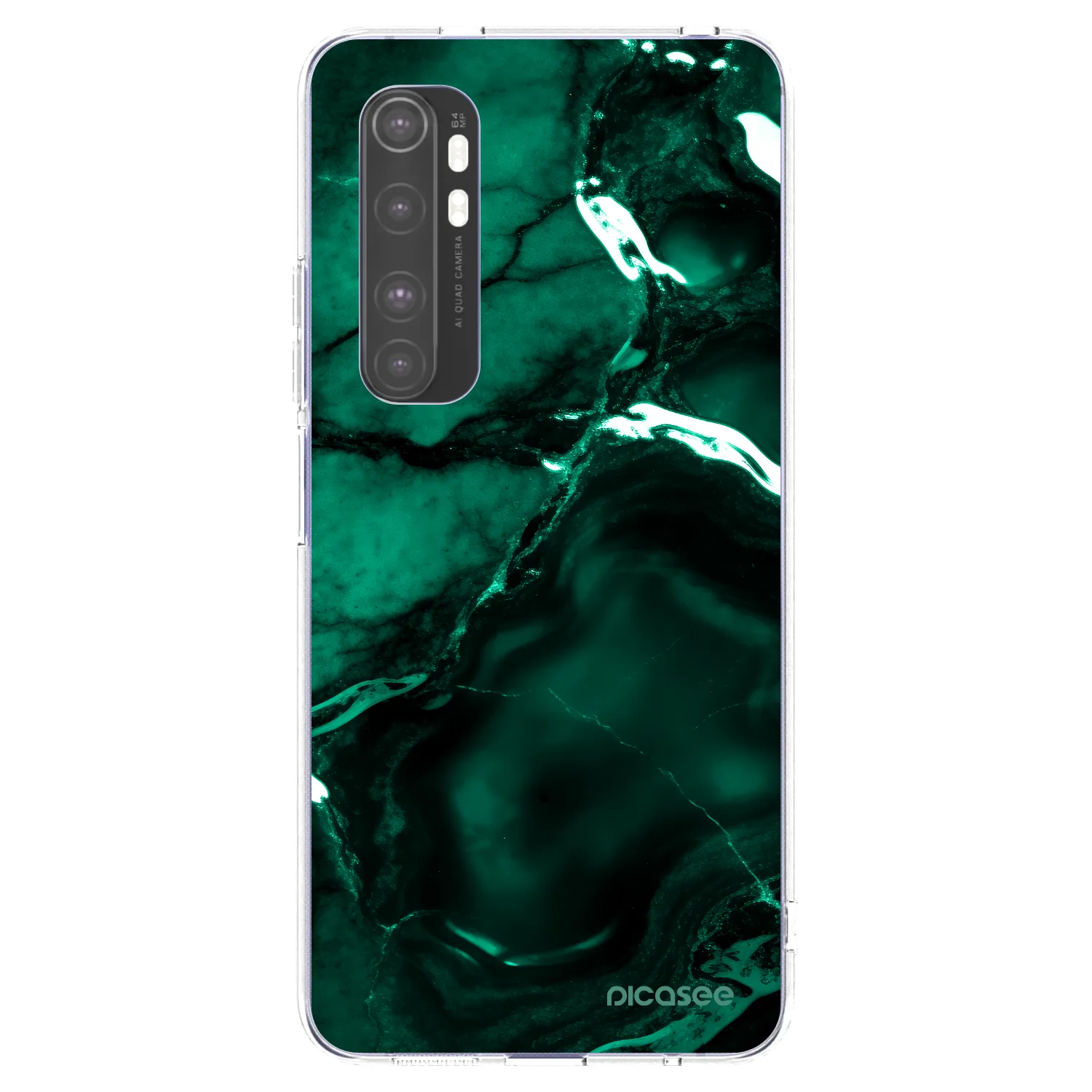 Picasee silikonski prozorni ovitek za Xiaomi Mi Note 10 Lite - Dark emerald
