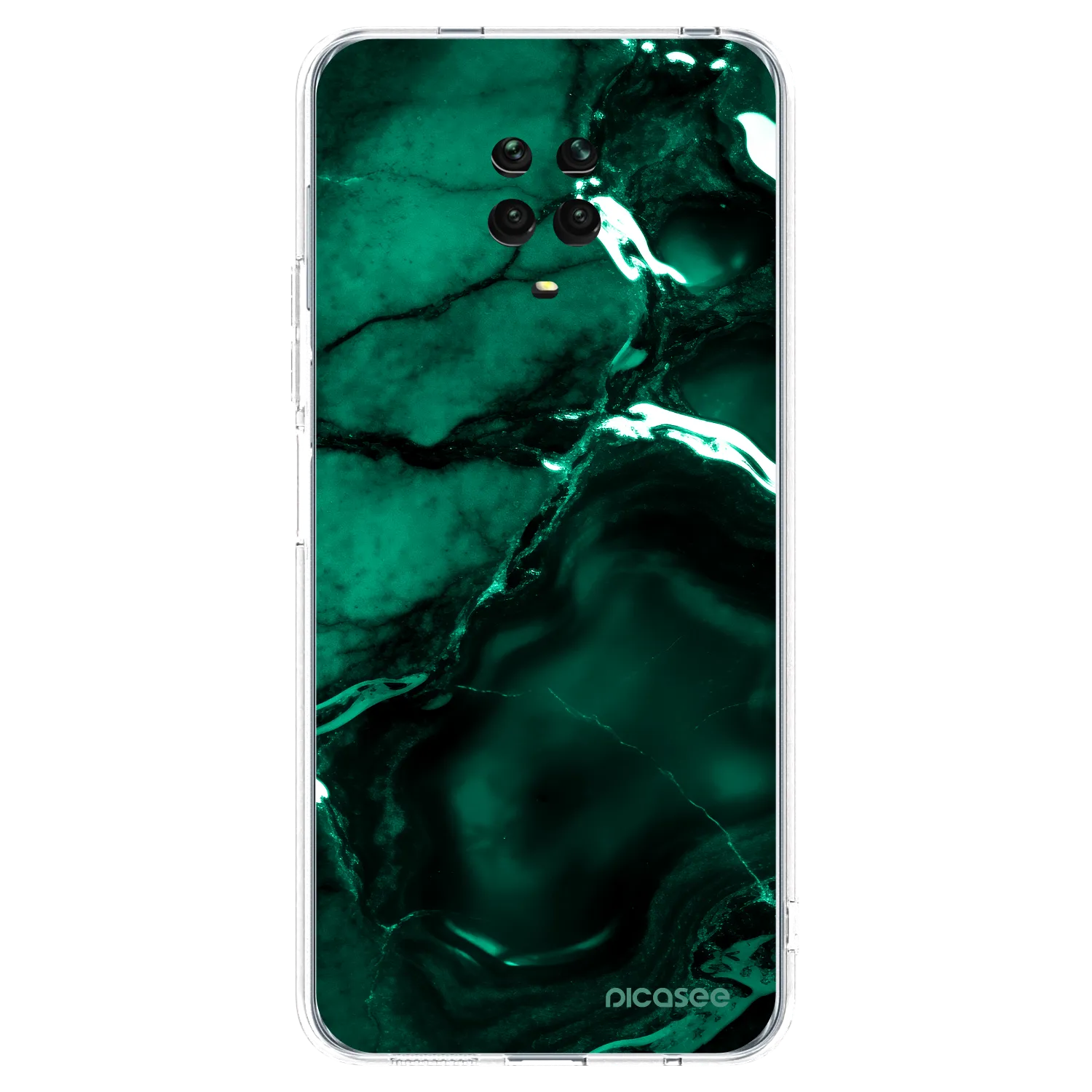 Picasee silikonski prozorni ovitek za Xiaomi Redmi Note 9S - Dark emerald