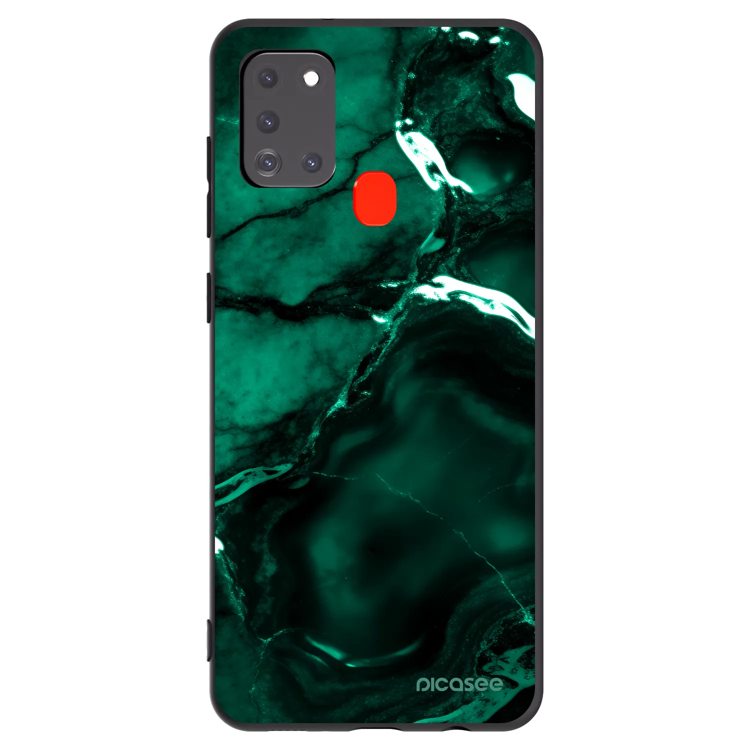 Picasee silikonski črni ovitek za Samsung Galaxy A21s - Dark emerald