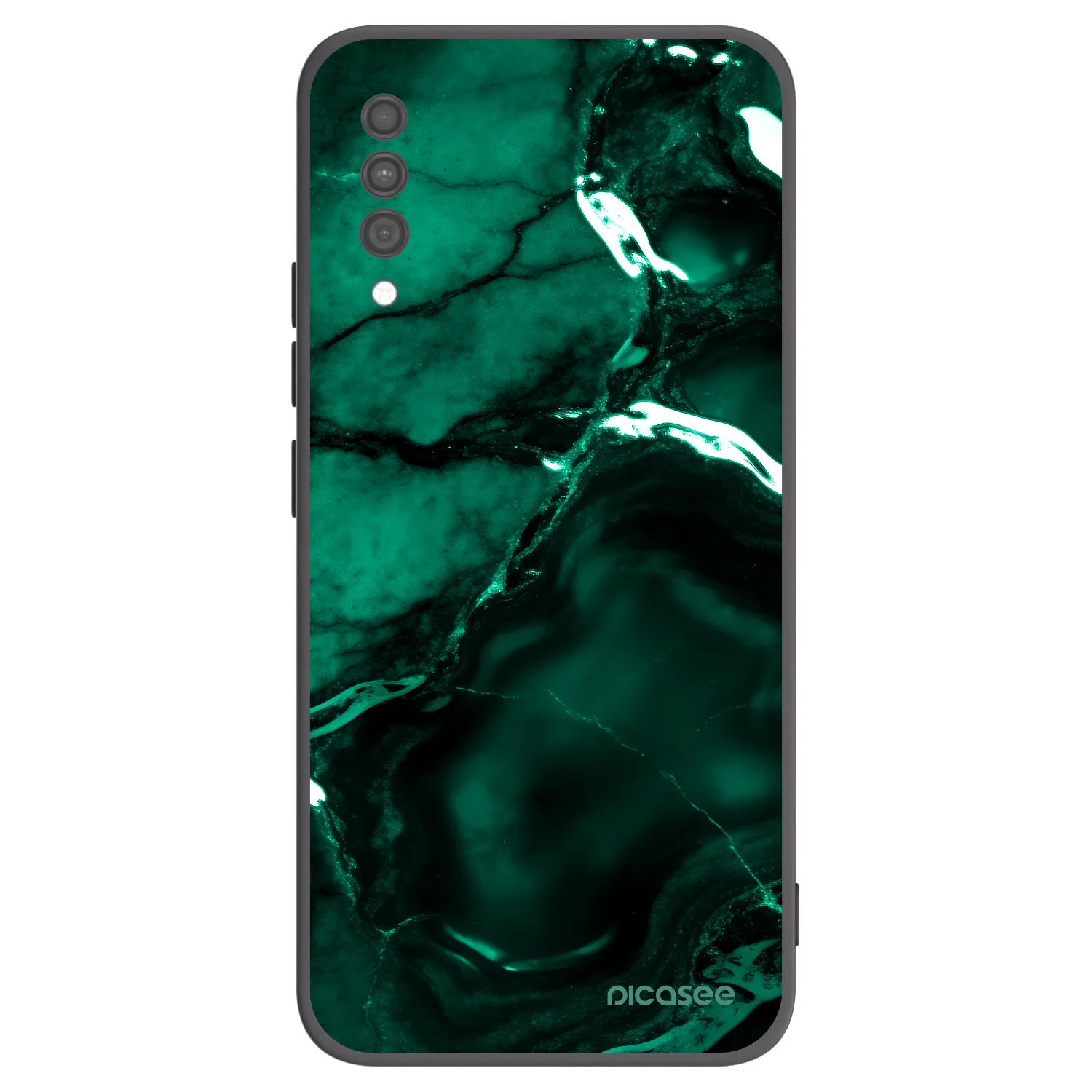 Picasee silikonski črni ovitek za Samsung Galaxy A30s A307F - Dark emerald