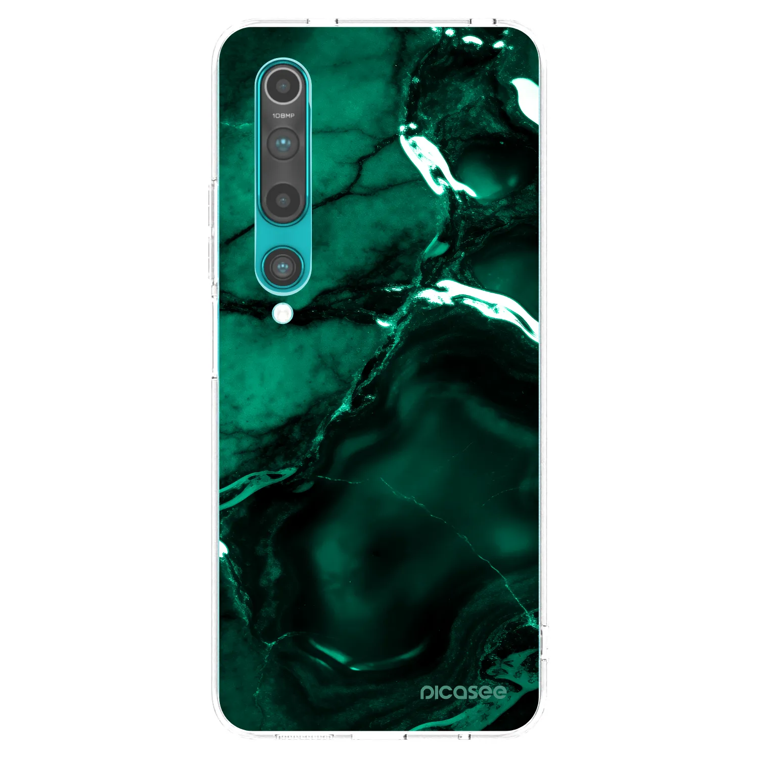 Picasee silikonski prozorni ovitek za Xiaomi Mi 10 - Dark emerald