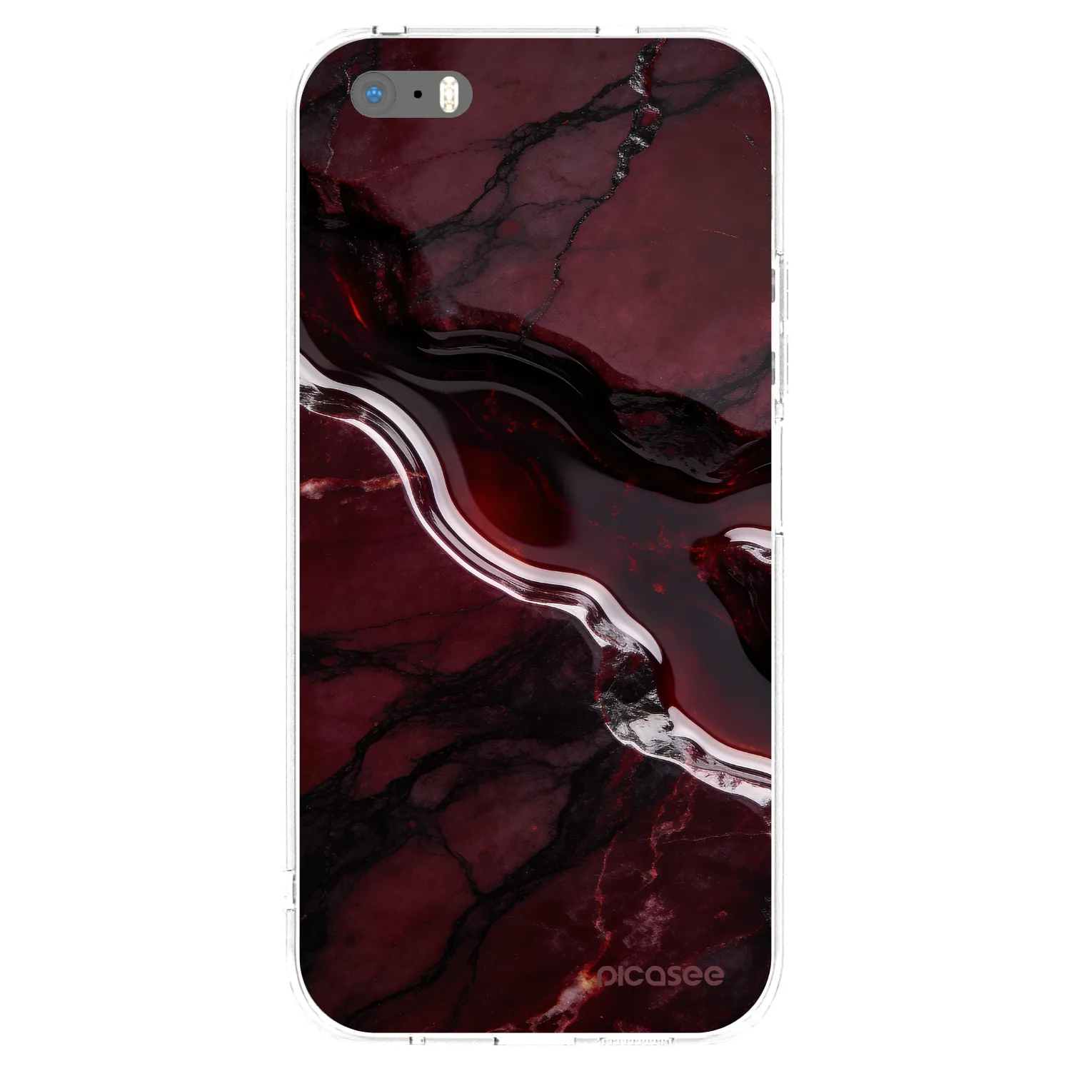 Picasee silikonski prozorni ovitek za Apple iPhone 5/5S/SE - Cherry stone