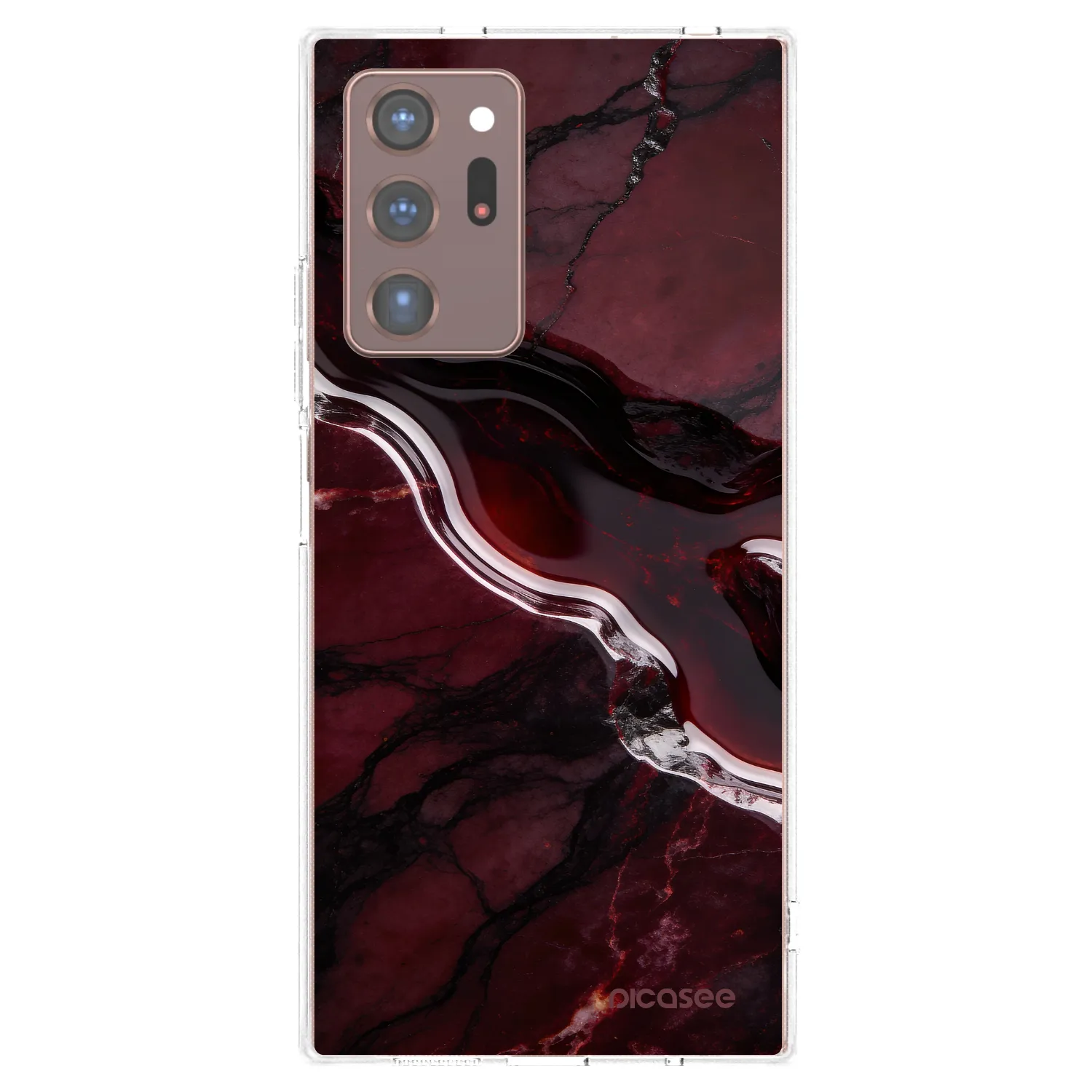Picasee silikonski prozorni ovitek za Samsung Galaxy Note 20 Ultra - Cherry stone