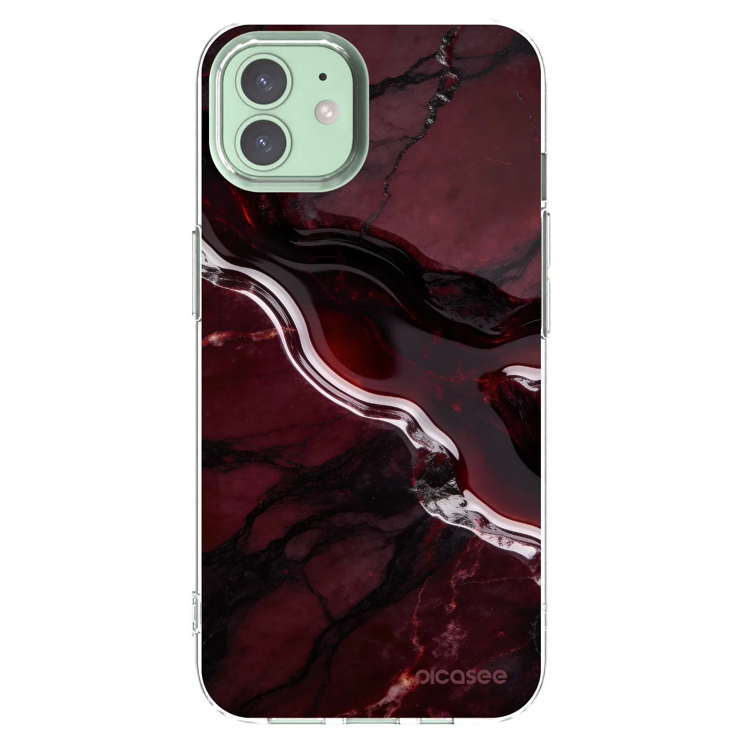 Picasee silikonski prozorni ovitek za Apple iPhone 12 Pro - Cherry stone