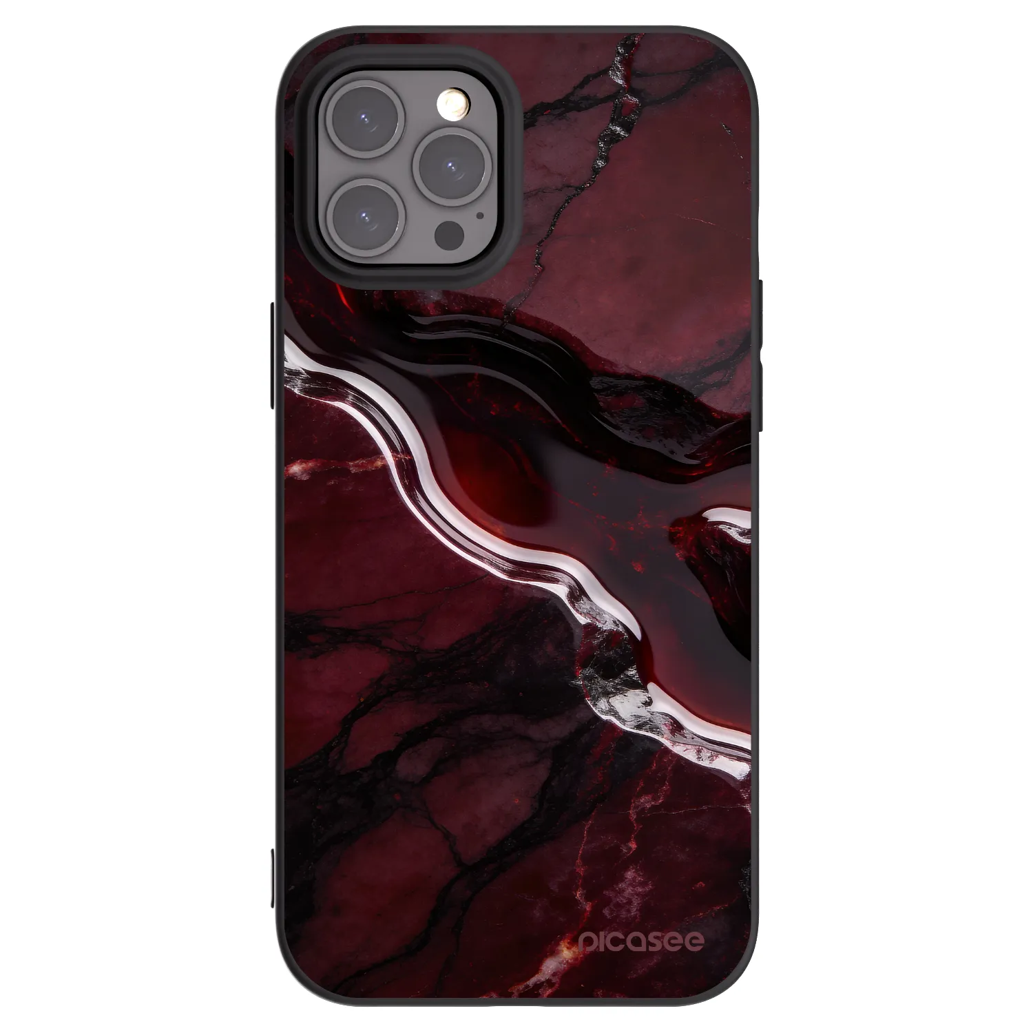 Picasee silikonski črni ovitek za Apple iPhone 12 Pro Max - Cherry stone
