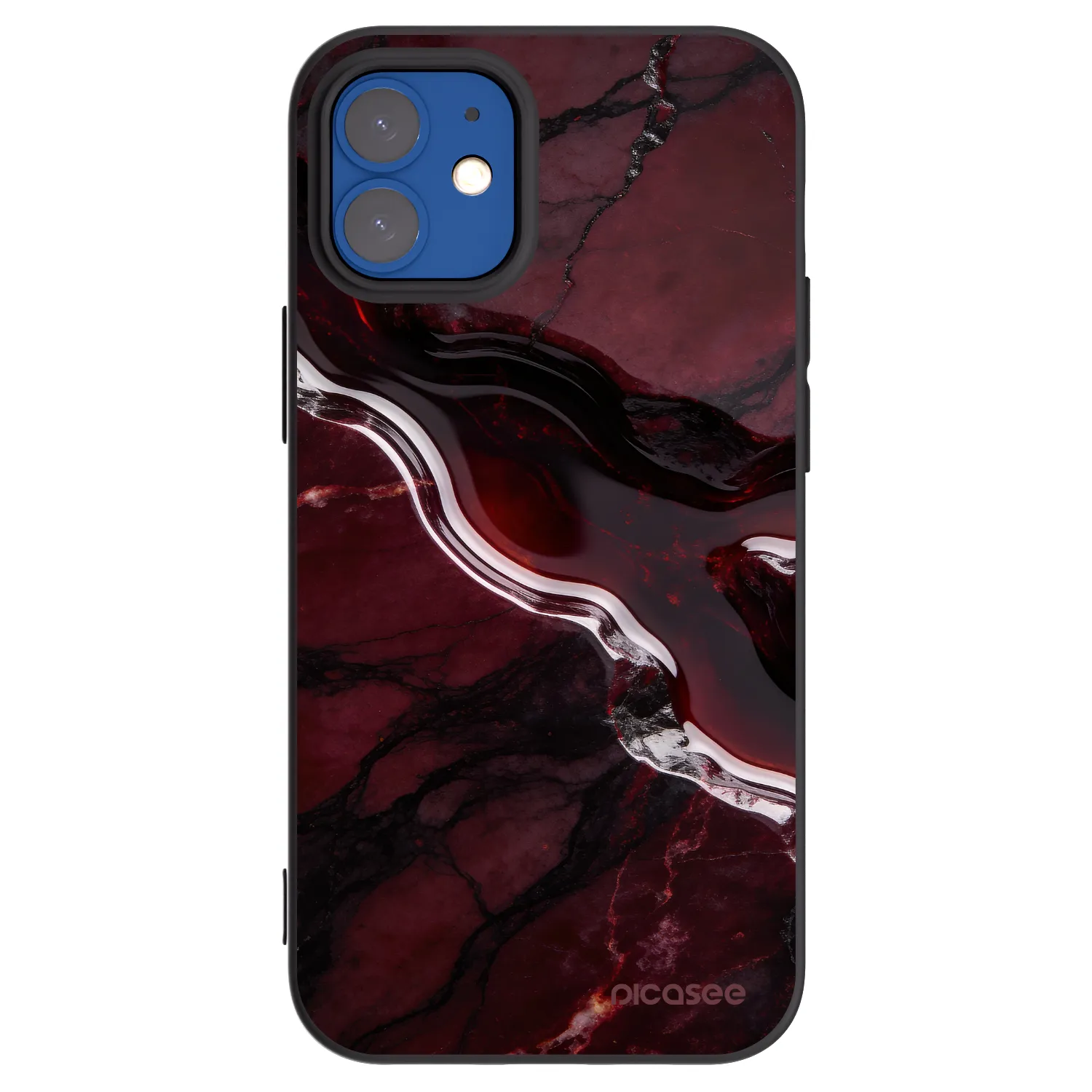 Picasee silikonski črni ovitek za Apple iPhone 12 mini - Cherry stone