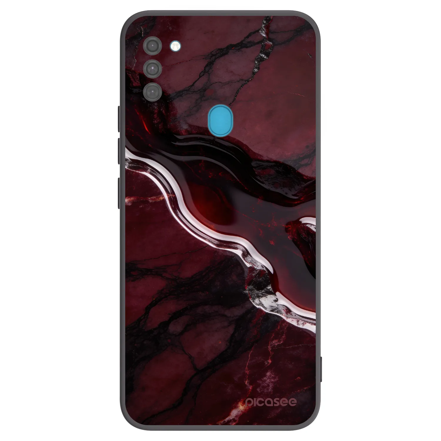 Picasee silikonski črni ovitek za Samsung Galaxy M11 - Cherry stone