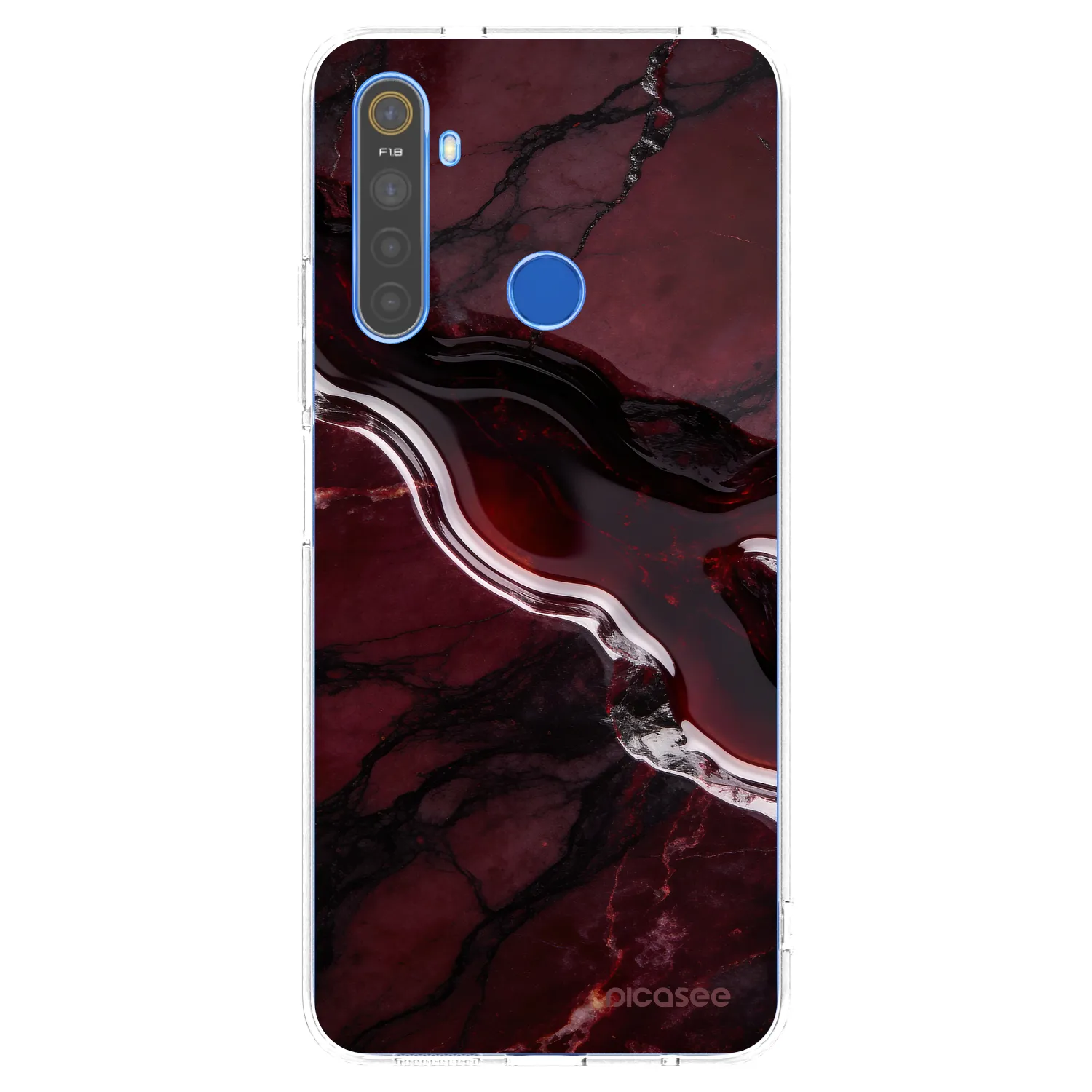 Picasee silikonski prozorni ovitek za Realme 5 - Cherry stone