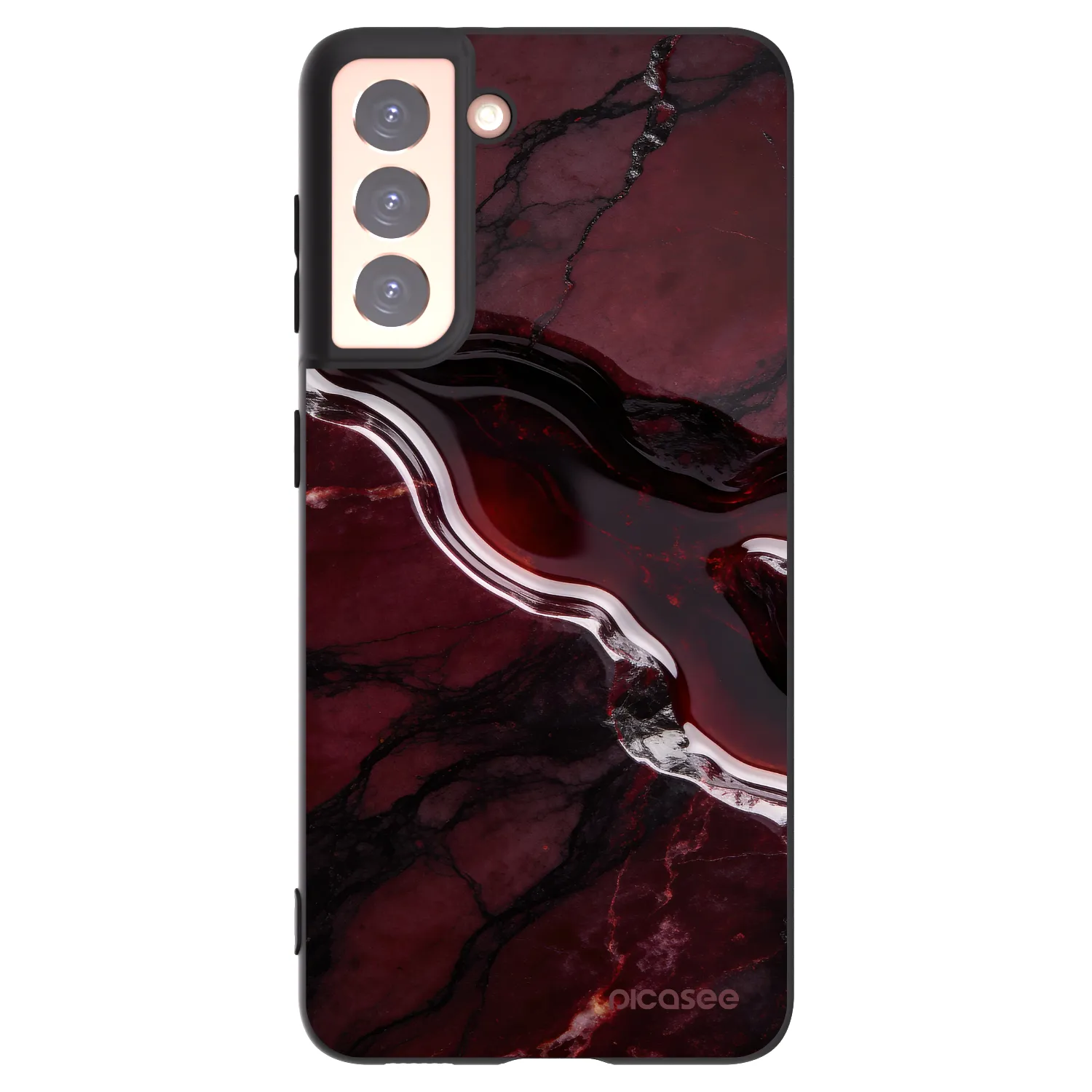 Picasee silikonski črni ovitek za Samsung Galaxy S21 5G G991B - Cherry stone