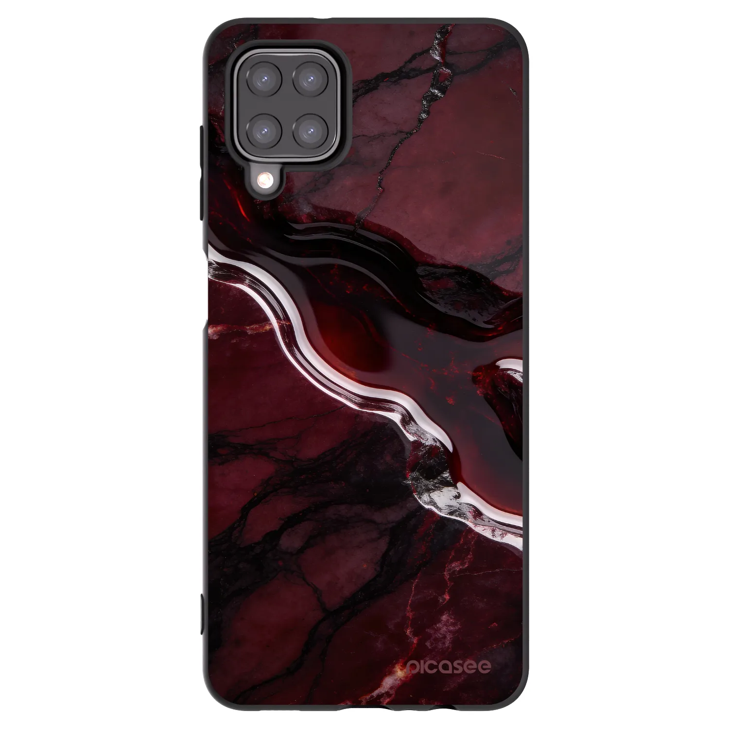 Picasee silikonski črni ovitek za Samsung Galaxy A12 A125F - Cherry stone