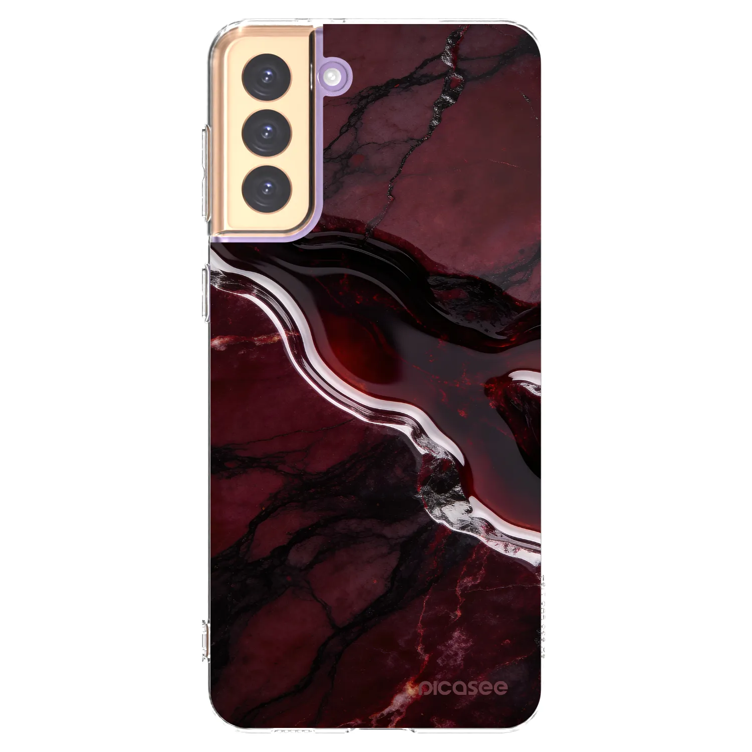 Picasee silikonski prozorni ovitek za Samsung Galaxy S21+ 5G G996F - Cherry stone