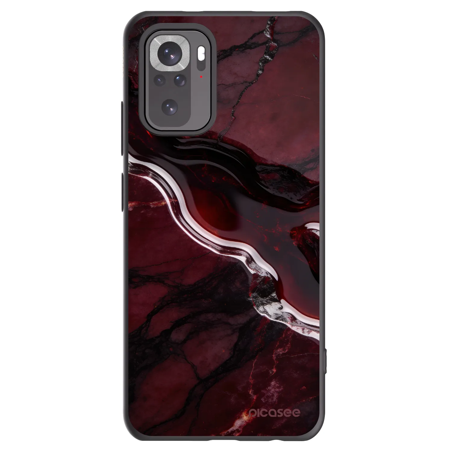 Picasee silikonski črni ovitek za Xiaomi Redmi Note 10 - Cherry stone