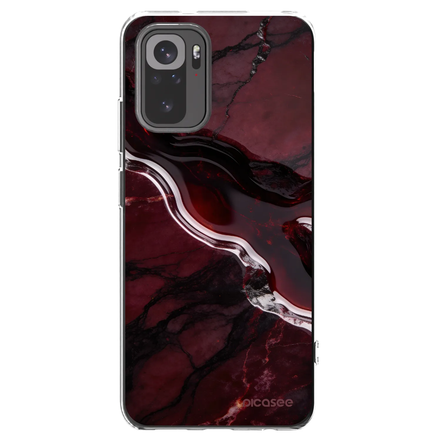 Picasee silikonski prozorni ovitek za Xiaomi Redmi Note 10S - Cherry stone