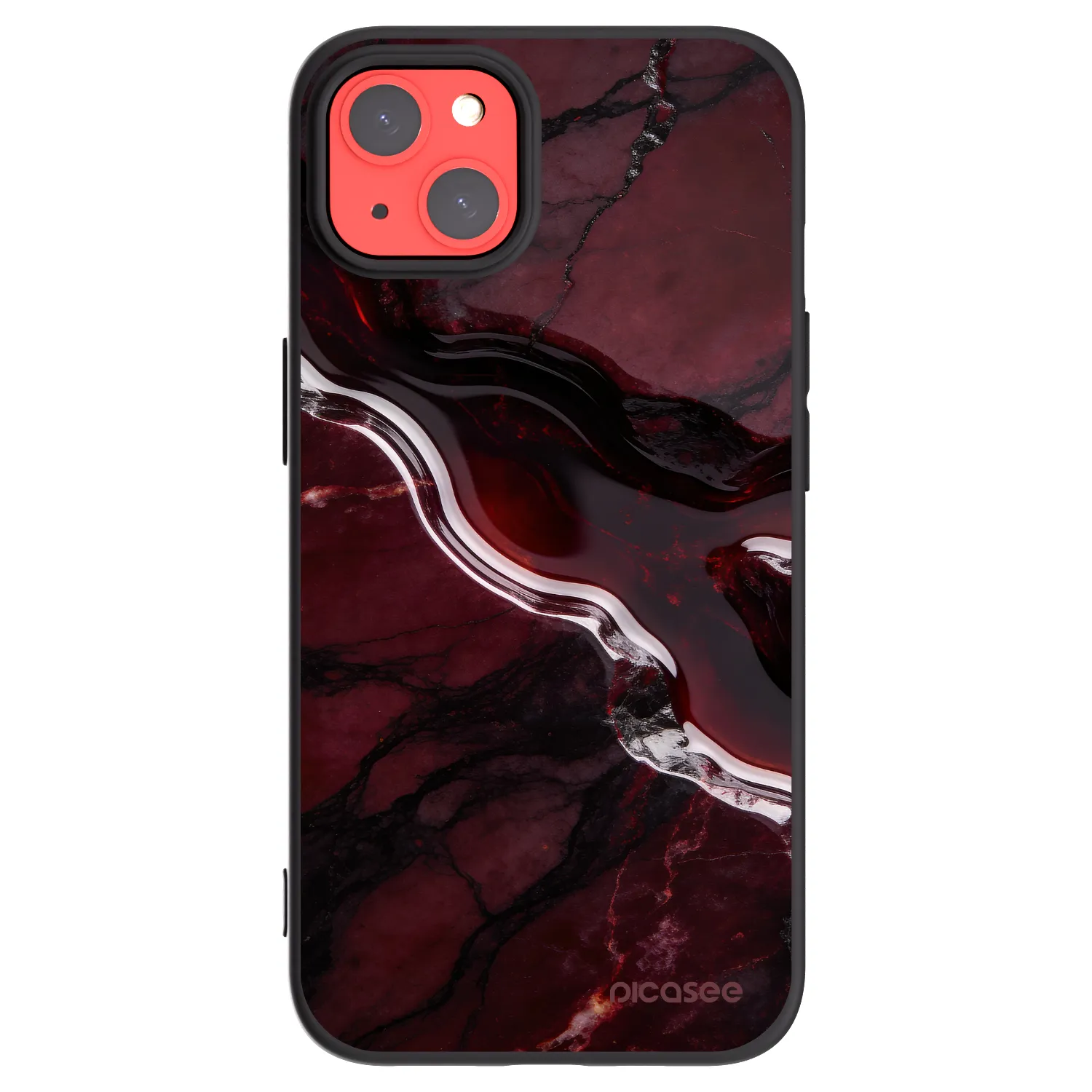 Picasee silikonski črni ovitek za Apple iPhone 13 - Cherry stone