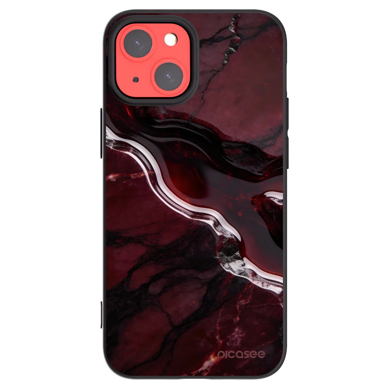 Picasee silikonski črni ovitek za Apple iPhone 13 mini - Cherry stone