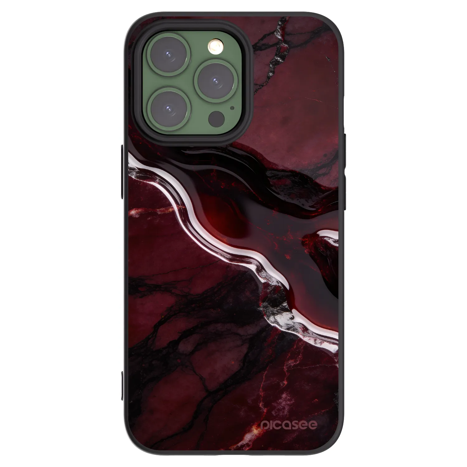 Picasee silikonski črni ovitek za Apple iPhone 13 Pro - Cherry stone