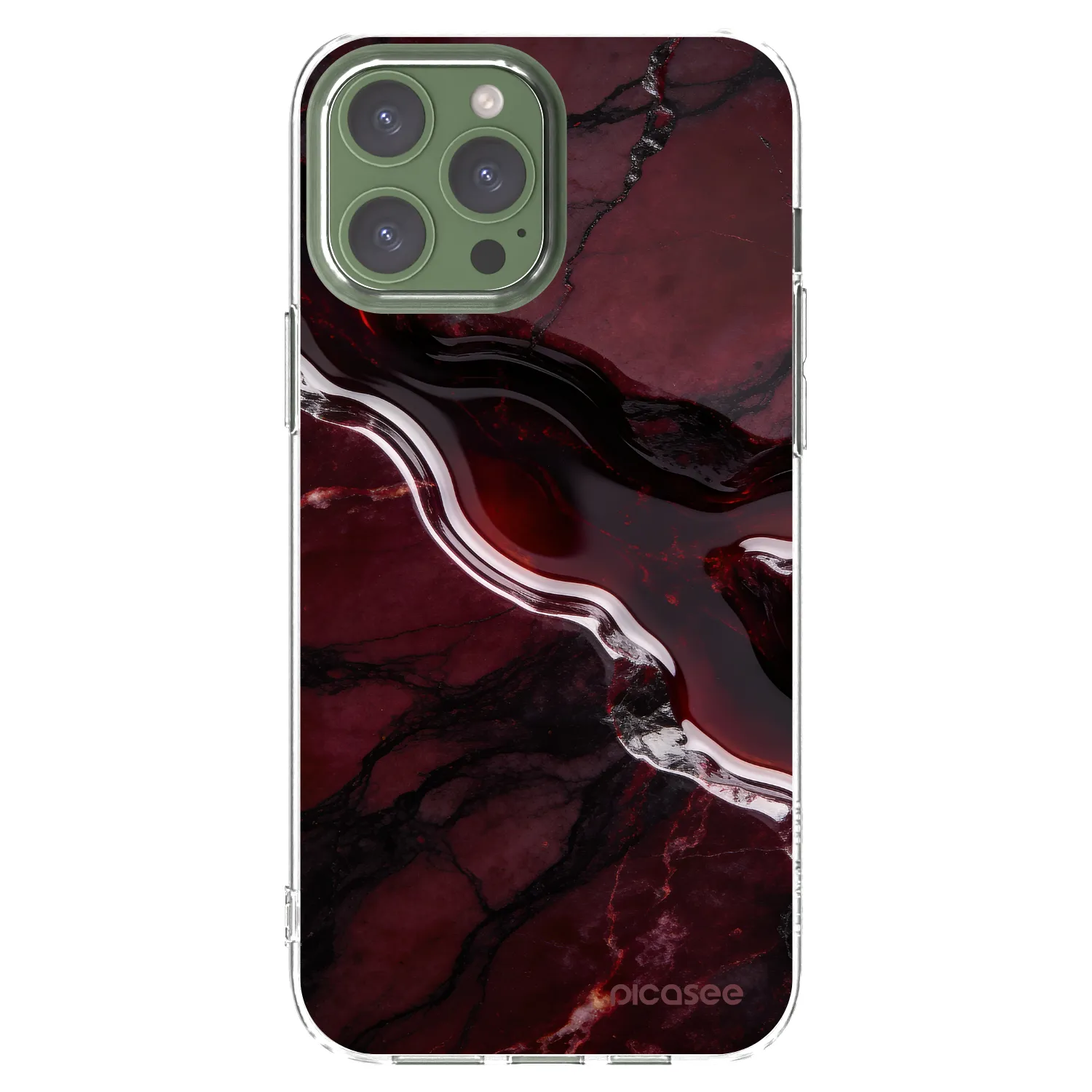 Picasee silikonski prozorni ovitek za Apple iPhone 13 Pro Max - Cherry stone