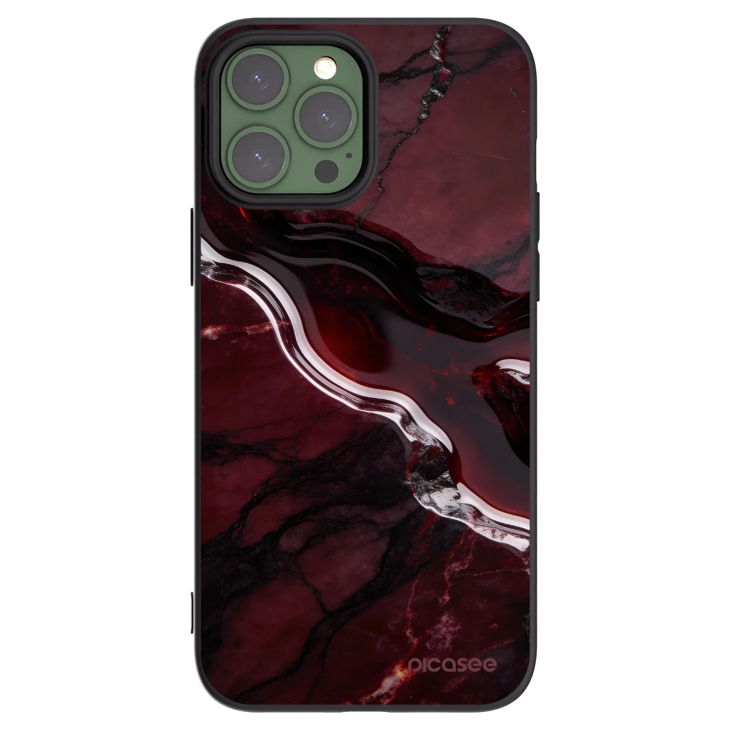 Picasee silikonski črni ovitek za Apple iPhone 13 Pro Max - Cherry stone