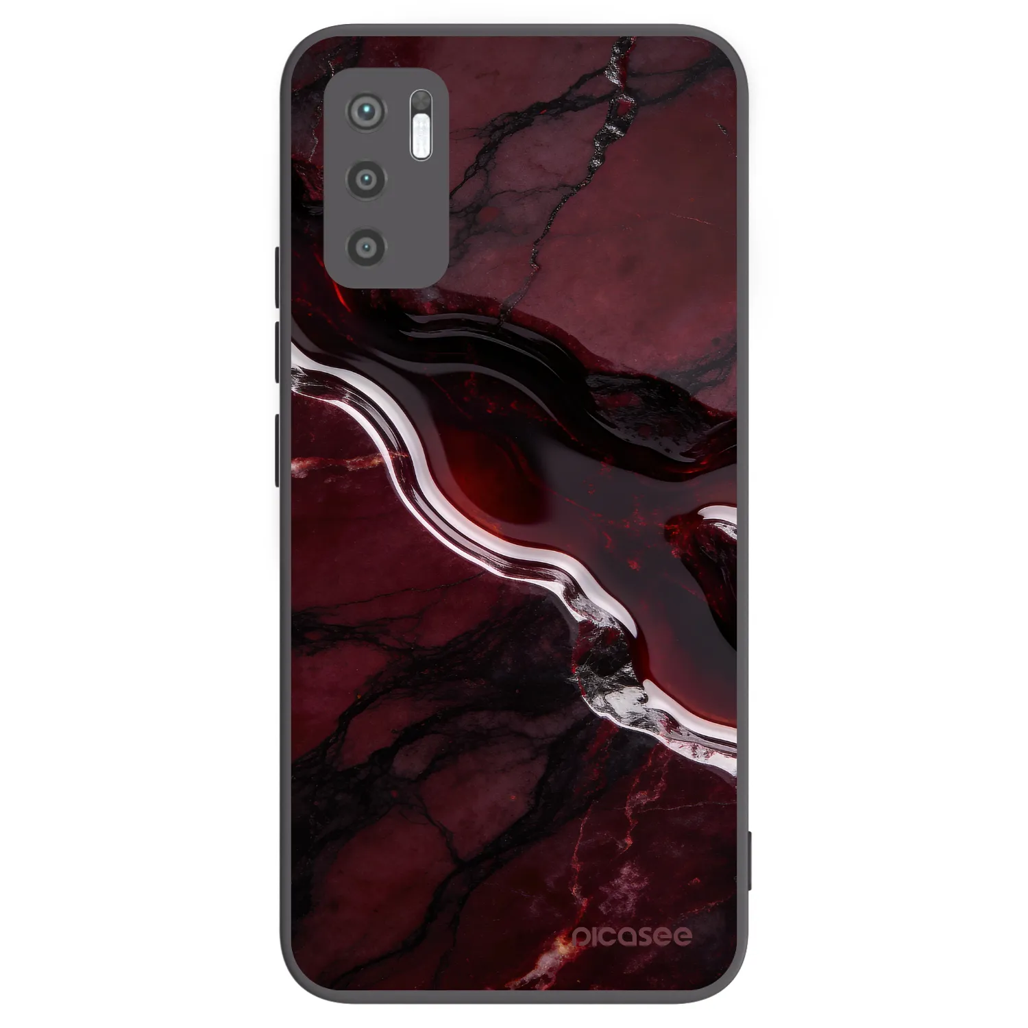Picasee silikonski črni ovitek za Xiaomi Redmi Note 10 5G - Cherry stone