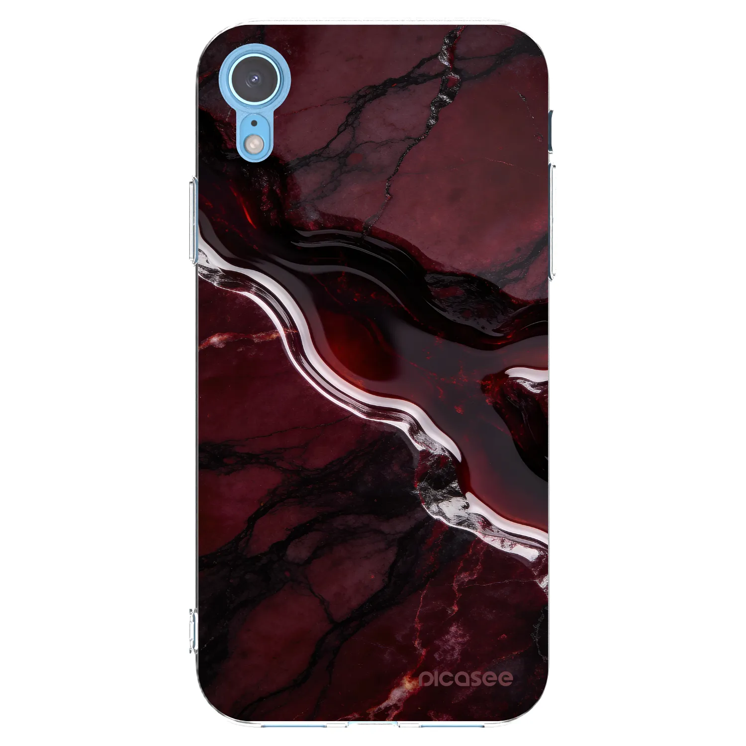 Picasee silikonski prozorni ovitek za Apple iPhone XR - Cherry stone