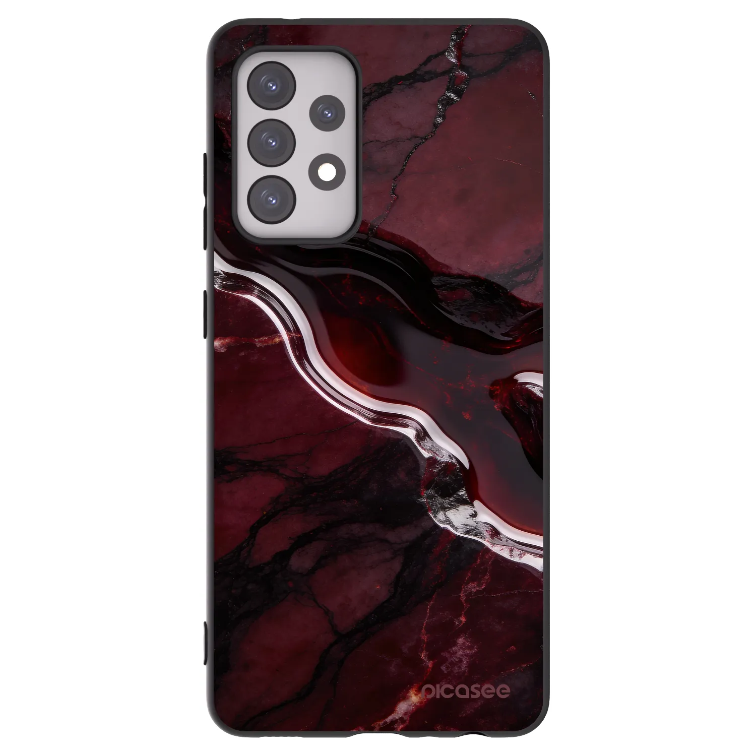 Picasee silikonski črni ovitek za Samsung Galaxy A52s 5G A528B - Cherry stone