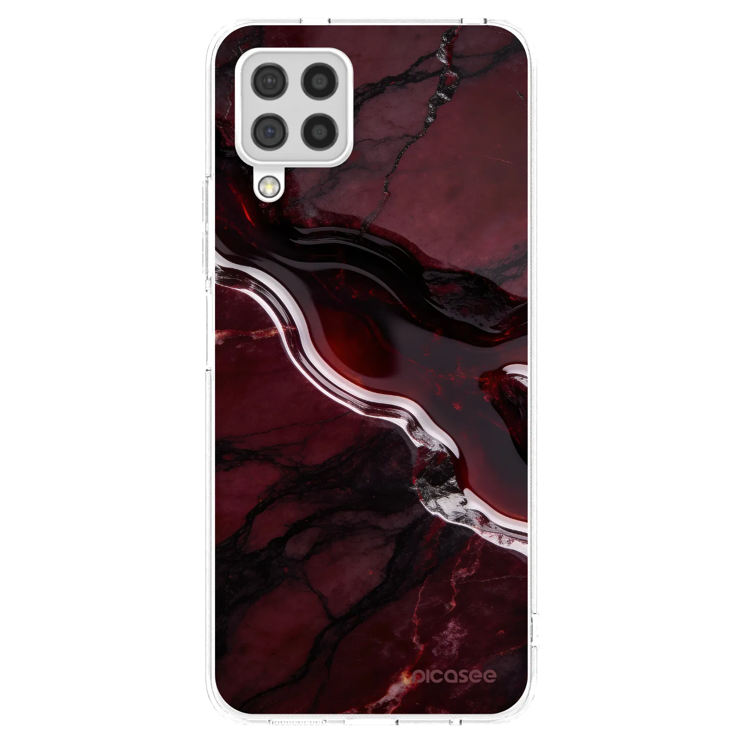 Picasee silikonski prozorni ovitek za Samsung Galaxy A22 A225F 4G - Cherry stone