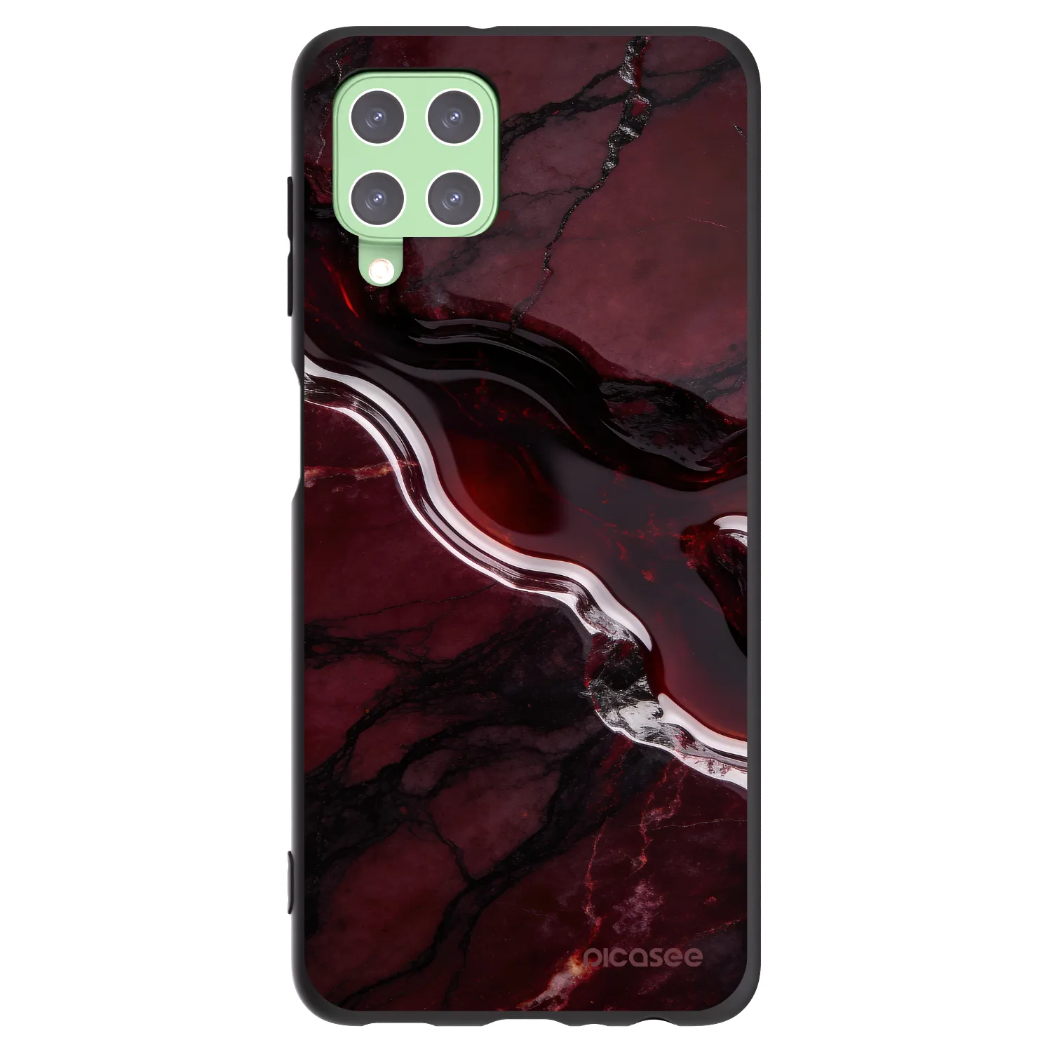 Picasee silikonski črni ovitek za Samsung Galaxy A22 A225F 4G - Cherry stone