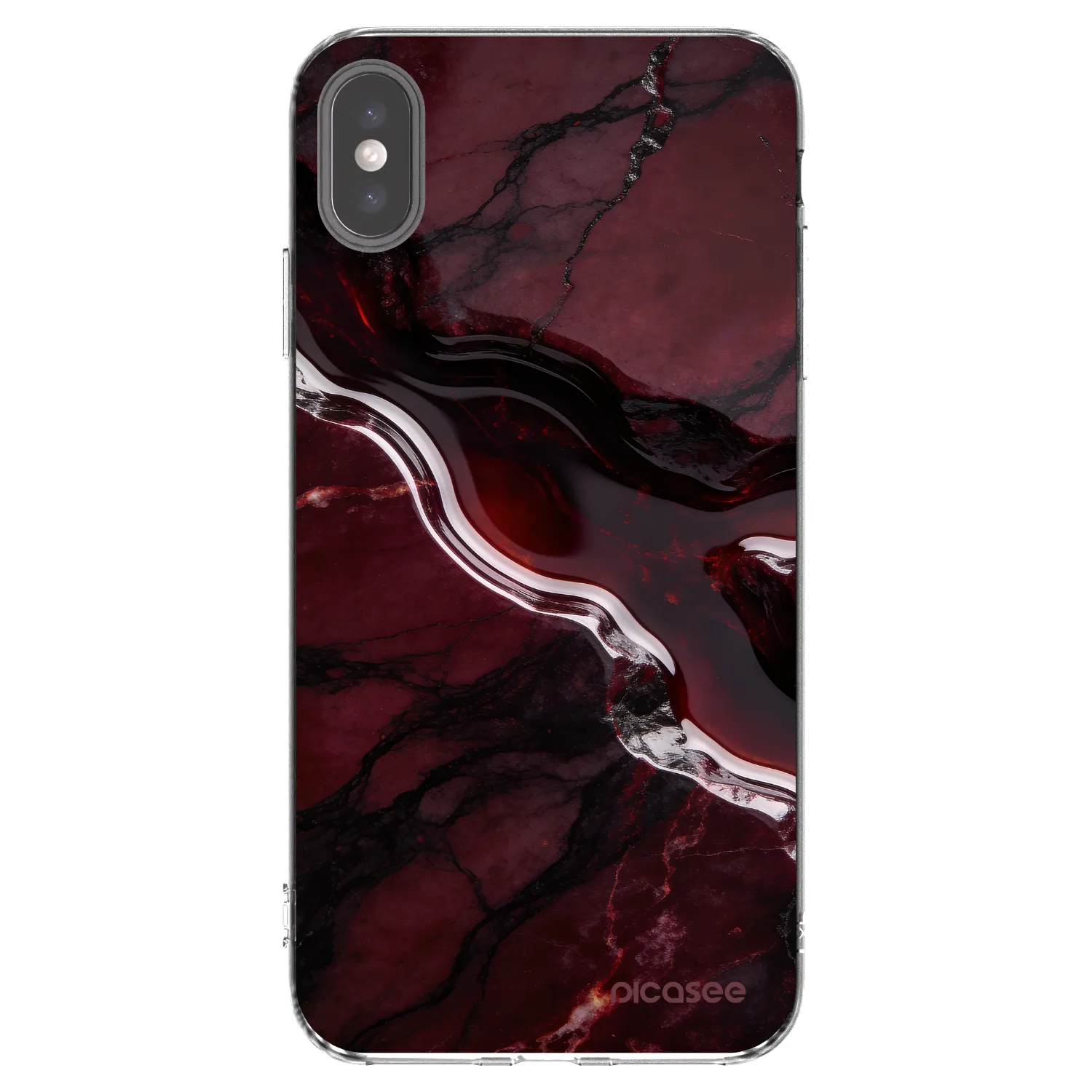 Picasee silikonski prozorni ovitek za Apple iPhone XS Max - Cherry stone