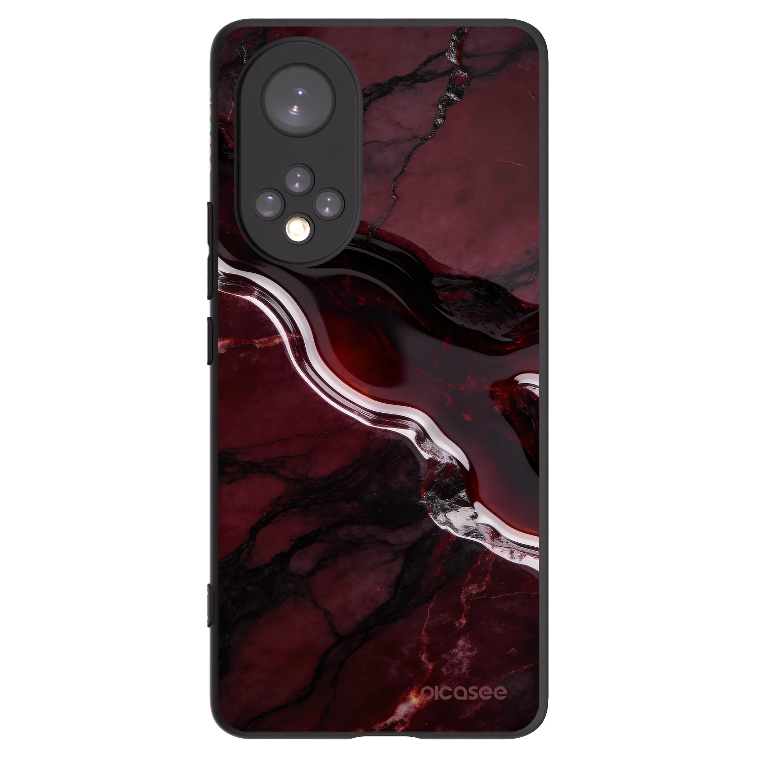 Picasee silikonski črni ovitek za Honor 50 5G - Cherry stone