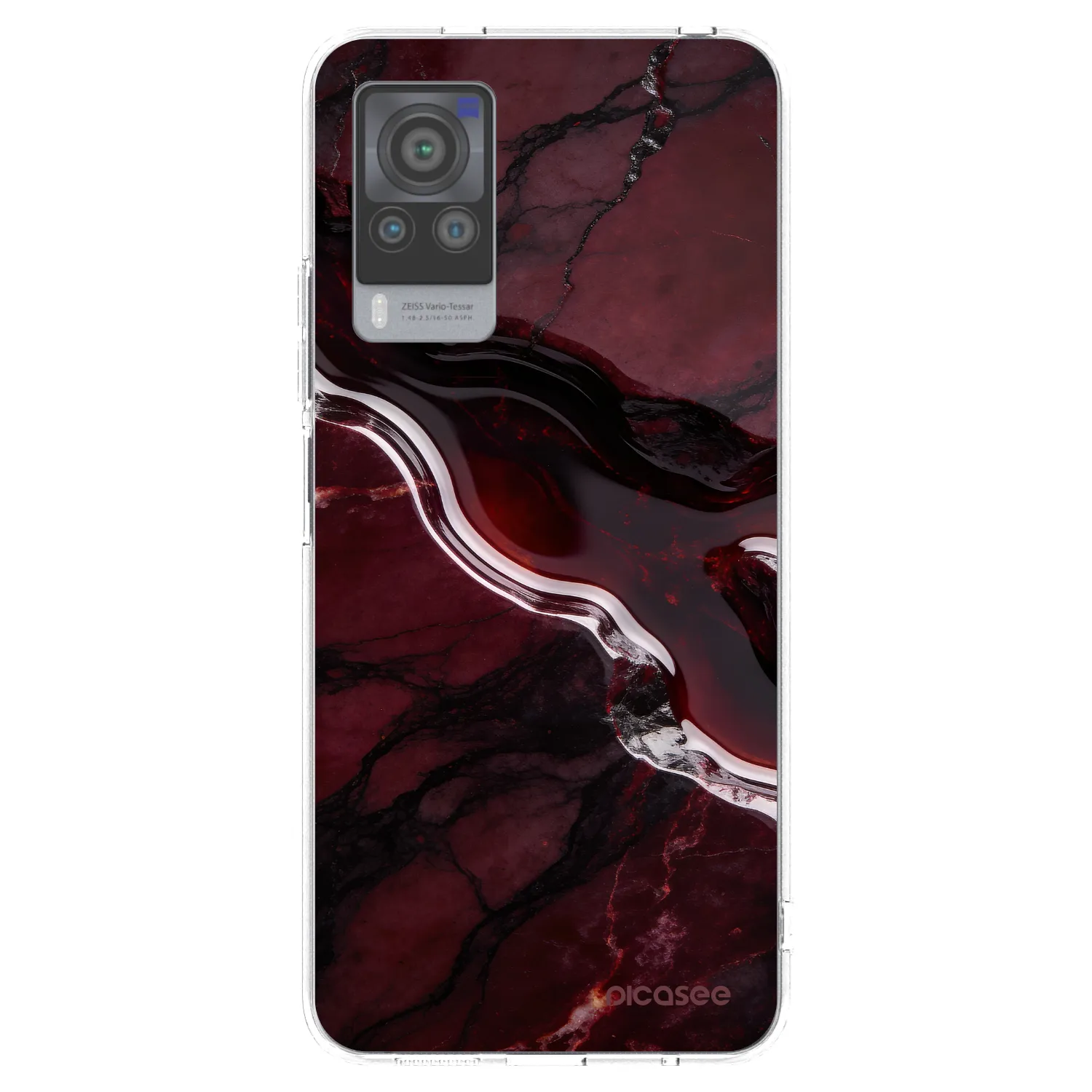 Picasee silikonski prozorni ovitek za Vivo X60 Pro 5G - Cherry stone