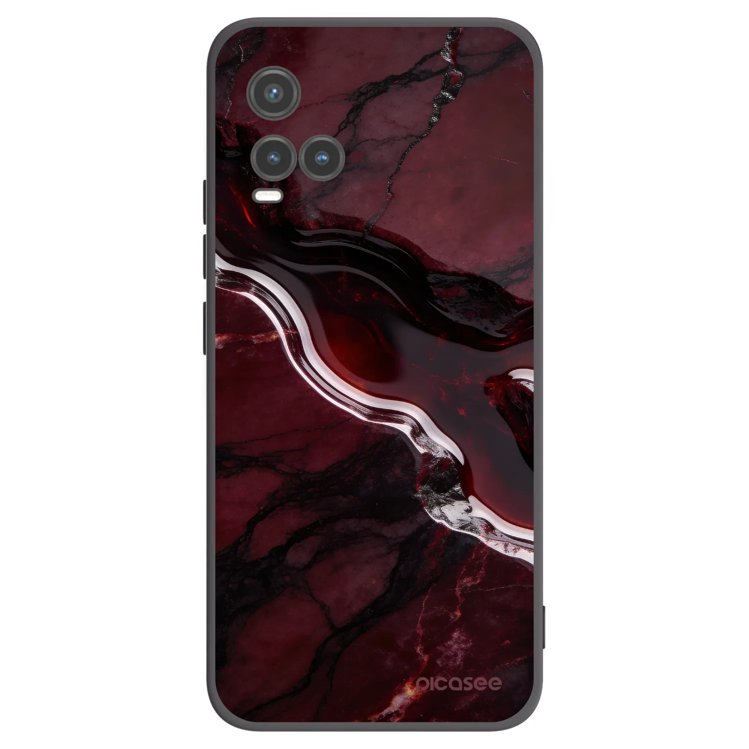 Picasee silikonski črni ovitek za Vivo Y33s - Cherry stone